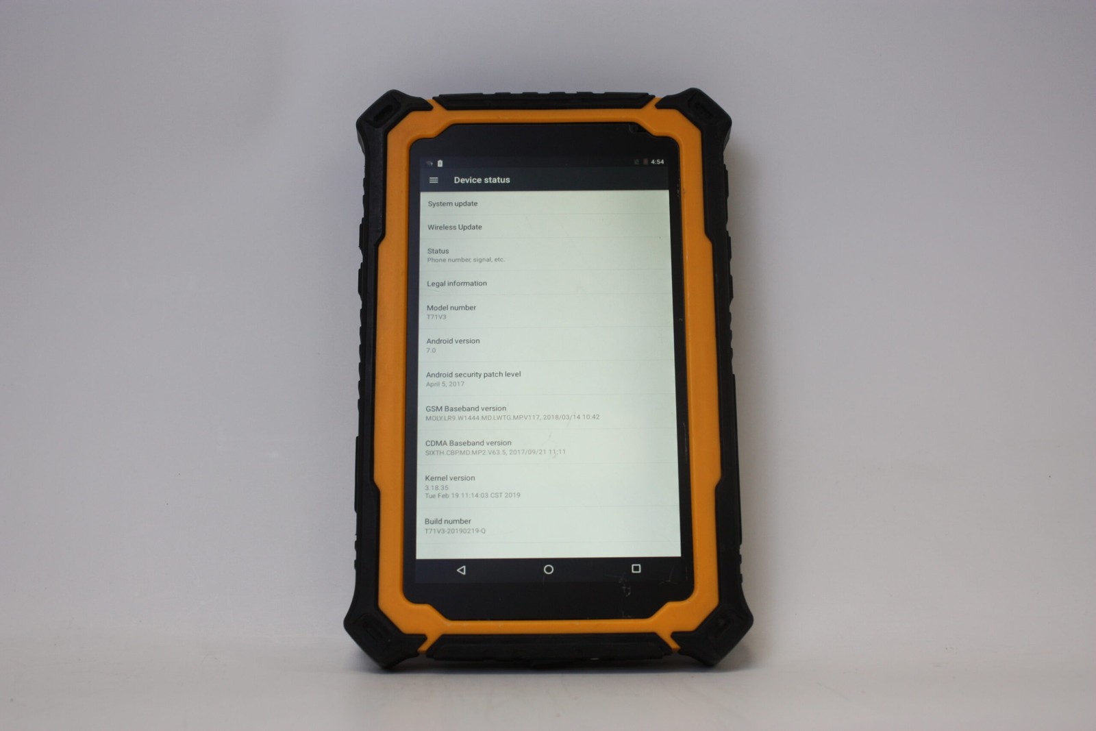 Rugged Tablet PC T71V3 7.0" 3GB Memory 32GB Wi-Fi + Cellular