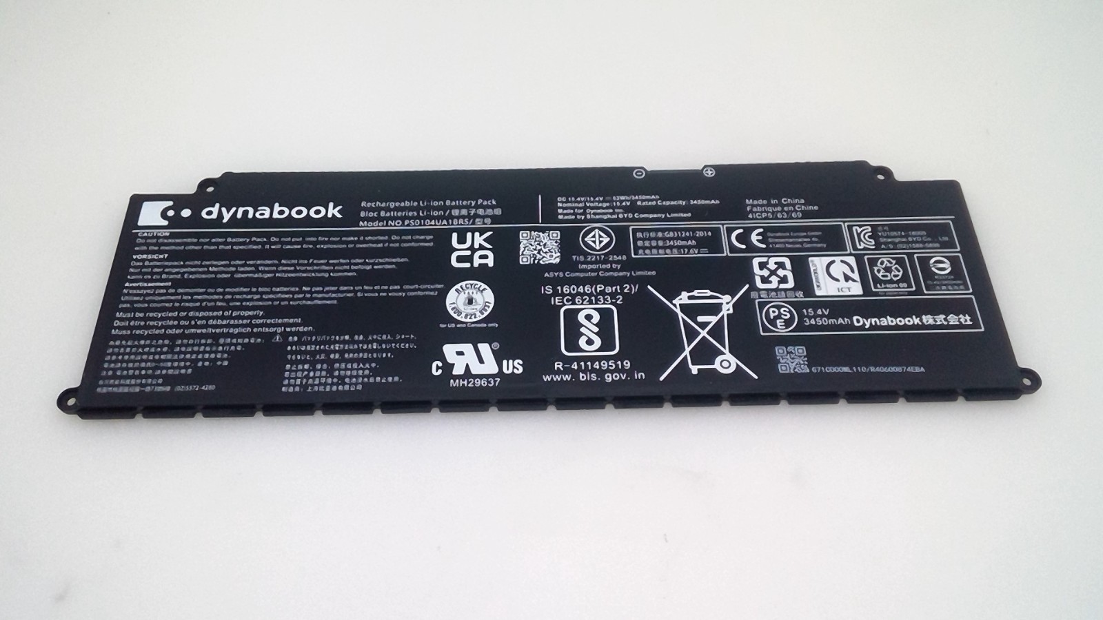 Genuine PS0104UA1BRS Battery for Dynabook U30 Tecra A40-J-12E,Portege X40-K