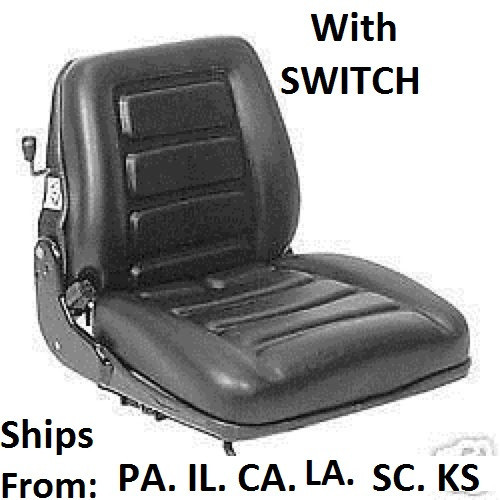 SUSPENSION FORKLIFT SEAT with Switch HYSTER CLARK, BAKER, TOYOTA, MITSUBISHI CAT