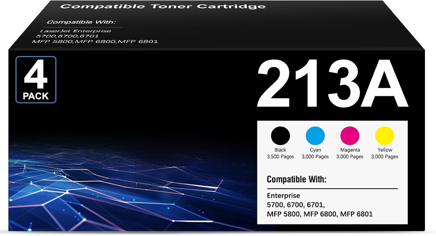 213A Toner Cartridge for HP Color LaserJet Enterprise 5700 6700 5800 6800 Series