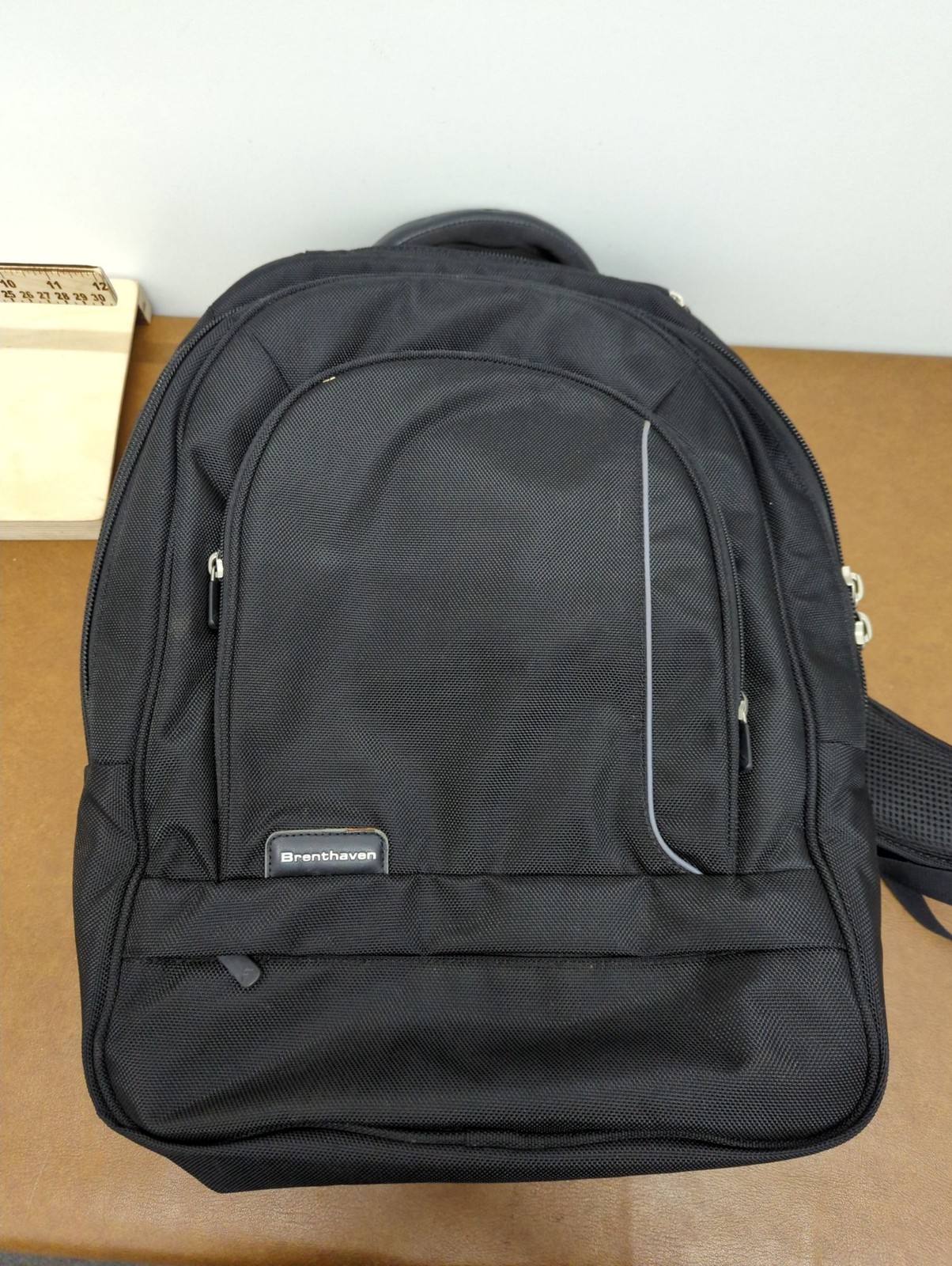 Brenthaven Black Laptop Backpack With Multiple Compartments And Padded Straps -