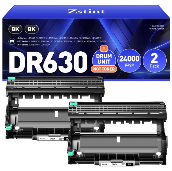 DR630 Drum Unit High Yield Compatible for Brother Replacement 2pk (NOT Toner)