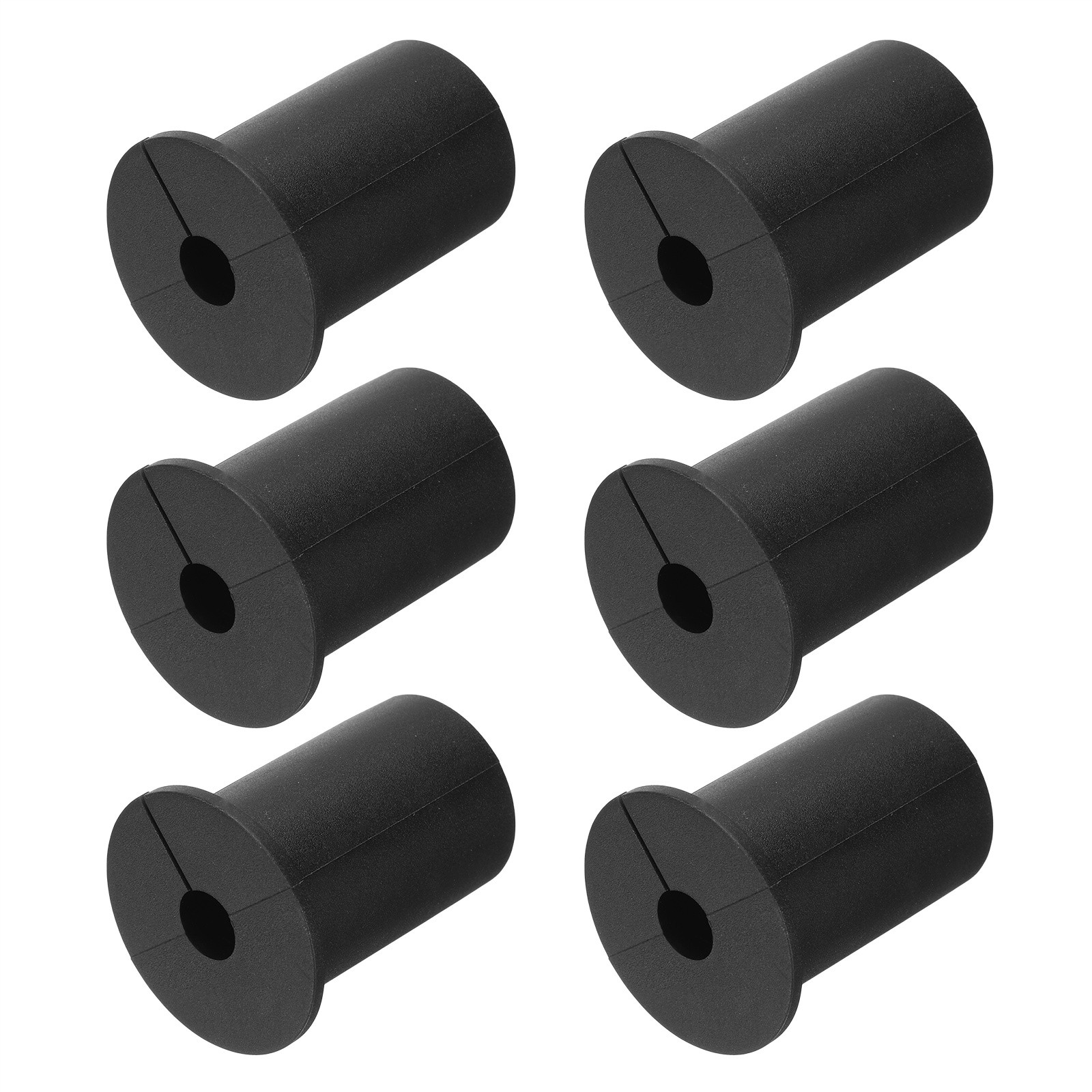 6Pcs Wall Grommets for Cables 1" with 8.5mm Hole Black No Thread