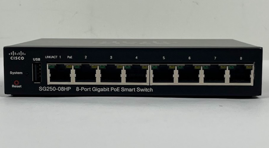 Cisco SG250-08HP 8-Port Gigabit PoE+ Smart Switch SG250-08HP-K9 Managed