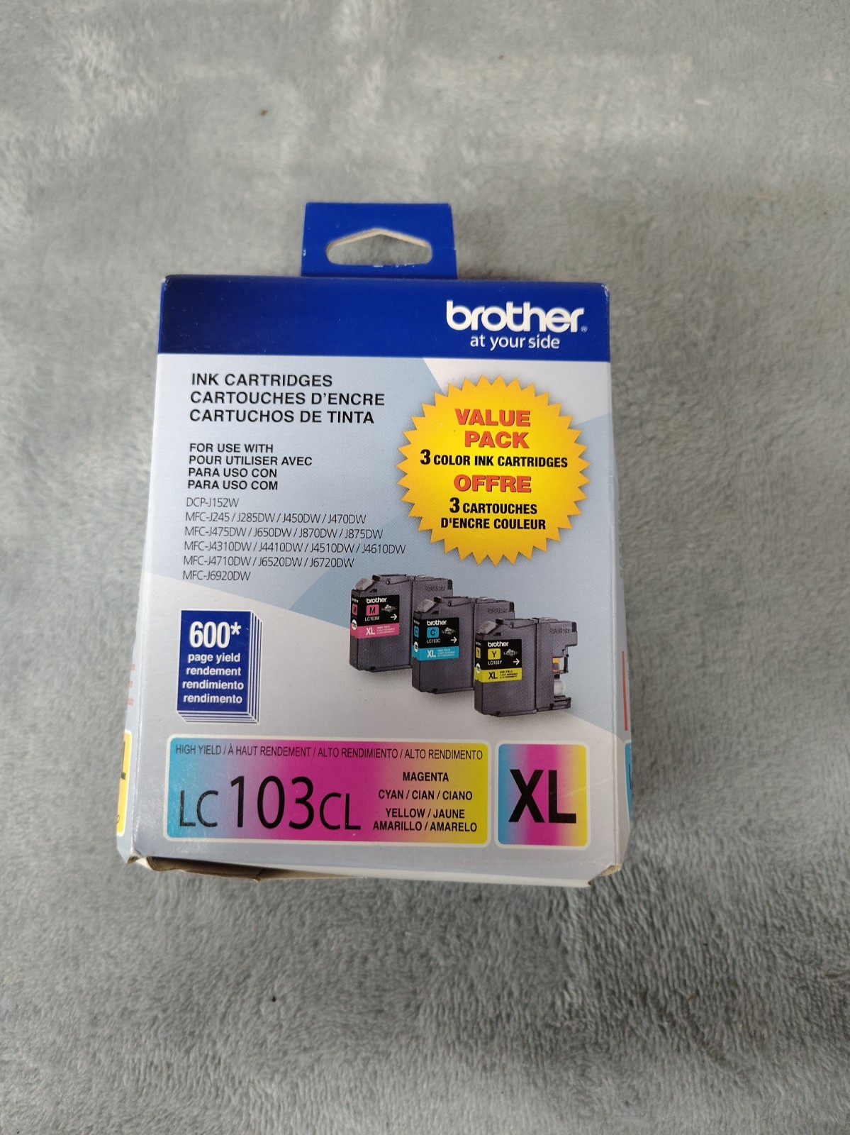 Genuine Brother LC103CL XL Color Ink 3-Pack Cyan Magenta Yellow NEW Sealed 2025