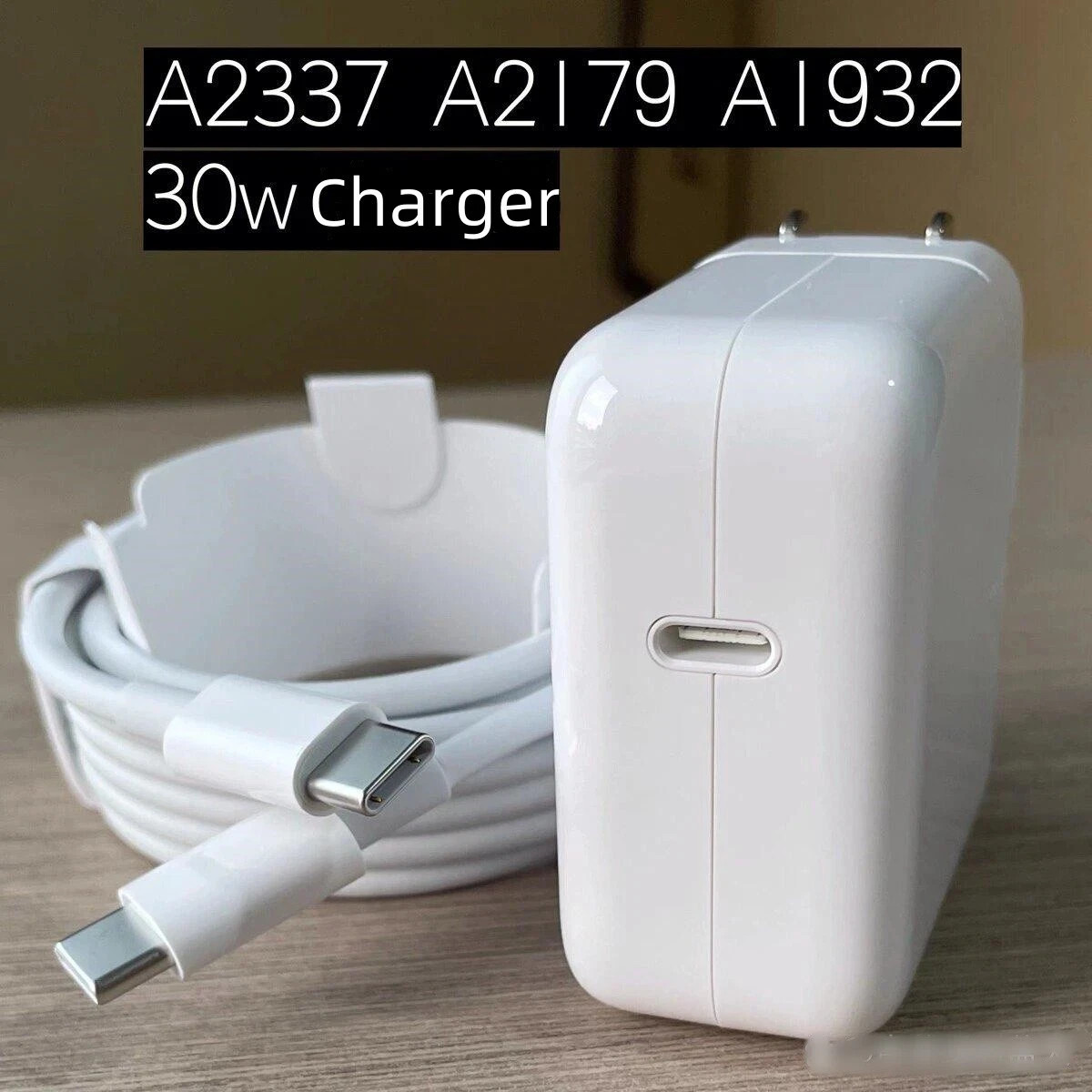 NEW OEM 30W Type-C Charger For Apple MacBook Air A2337 M1, A2179, A1932 + Cable