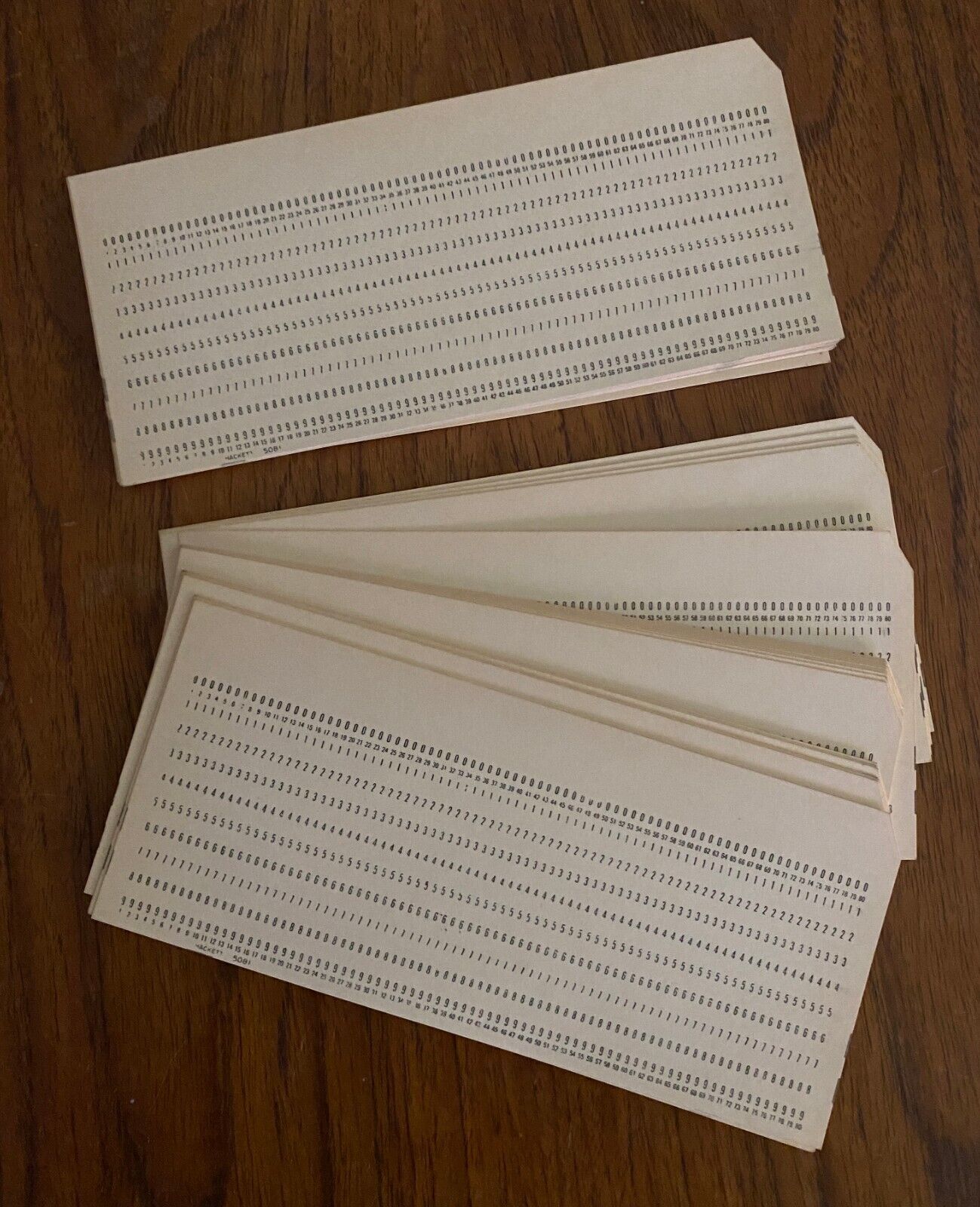 Hollerith Computer punch cards (Hackett 5081) - lot of 25