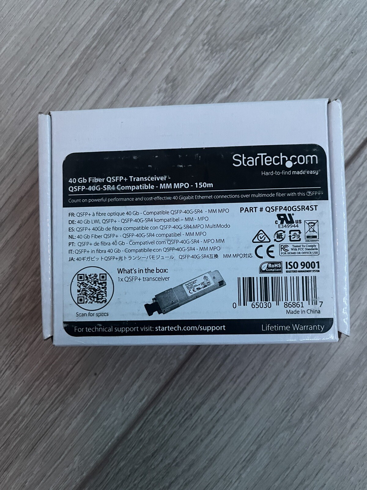 StarTech MSA Compliant 40GBase-SR4 Multi-Mode QSFP+ Module QSFP40SR4ST