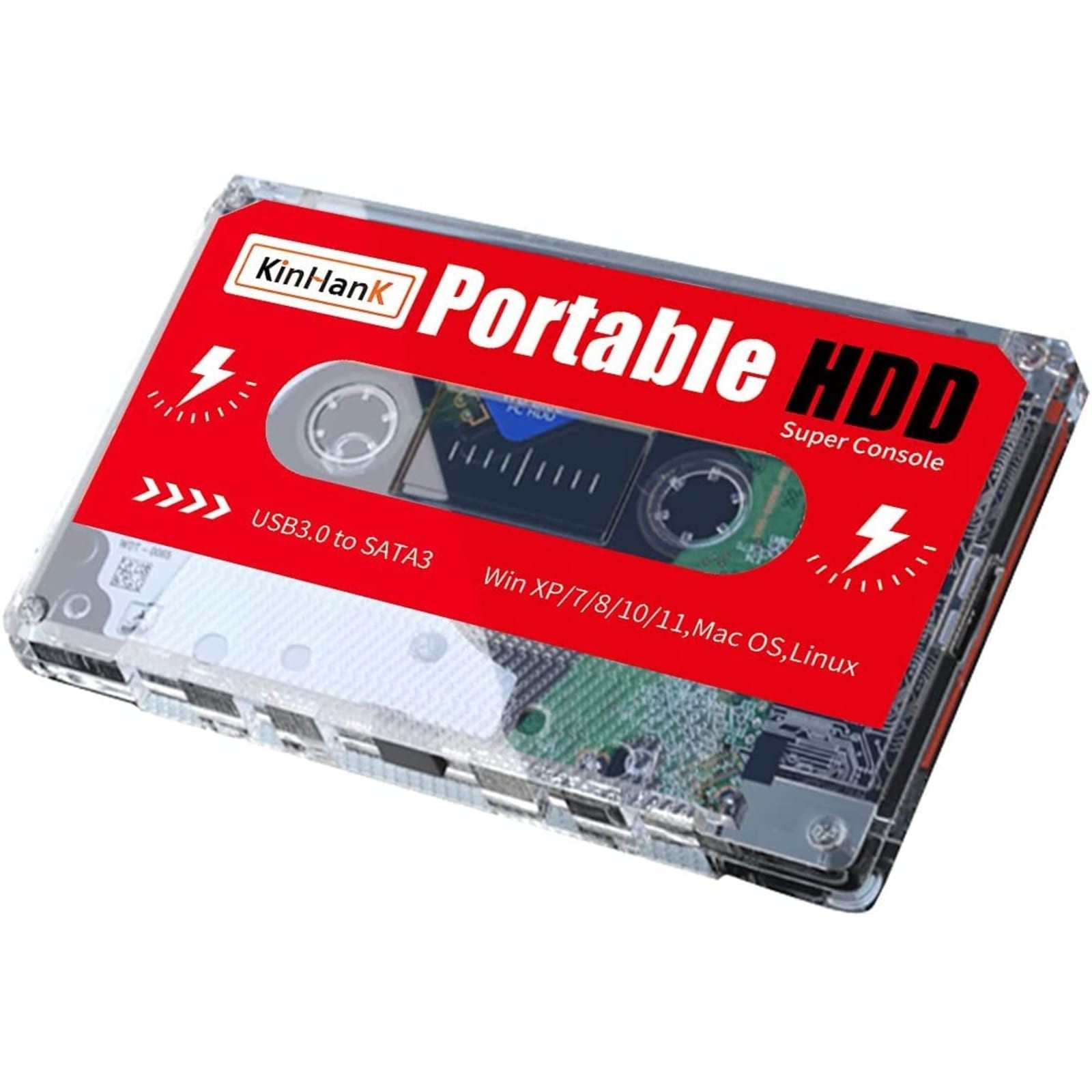 Kinhank 2TB Retro Gaming External Hard Drive Batocera 33 120000+ Games USB 3.0