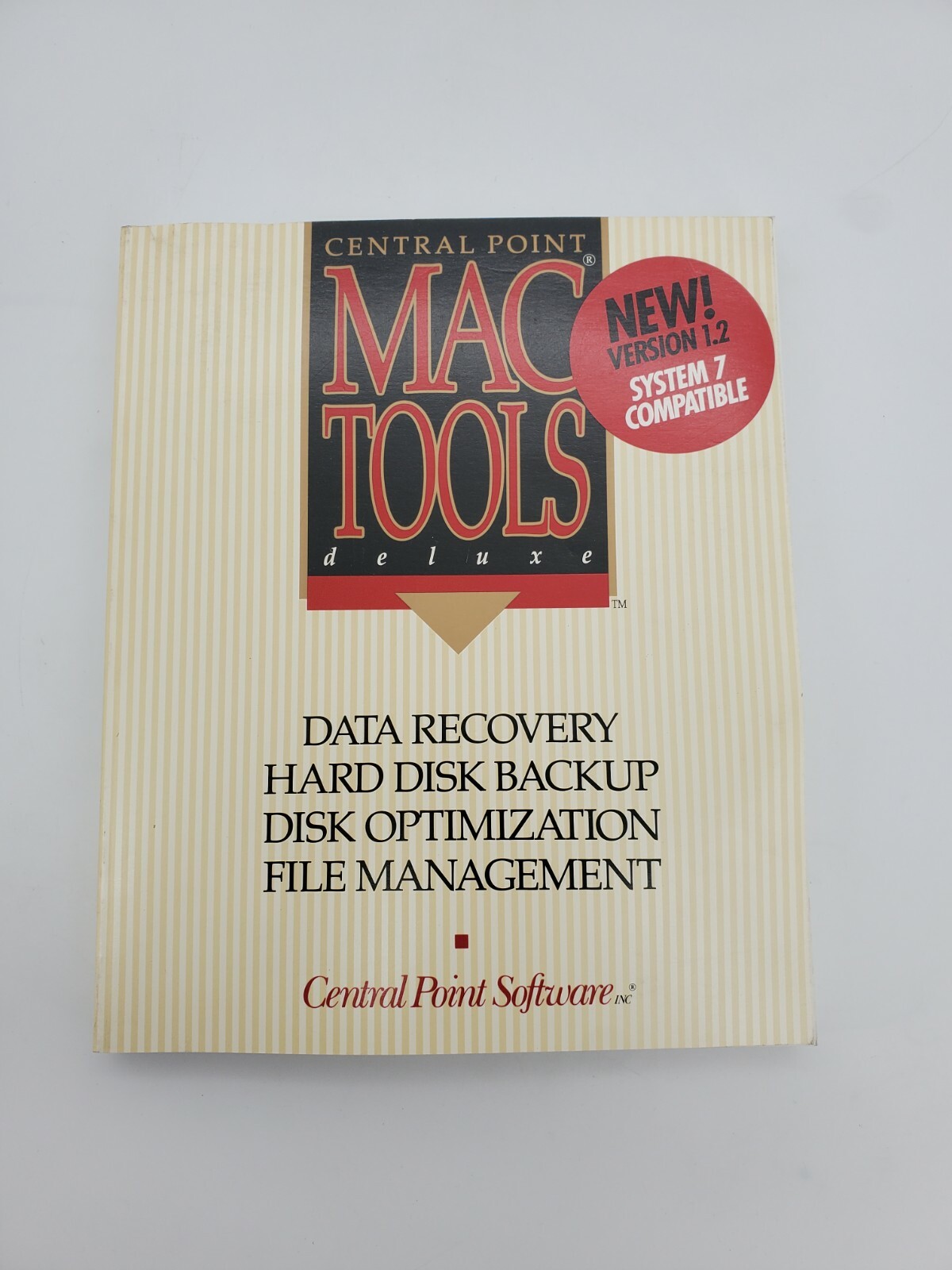 VTG. Central Point MAC TOOLS Deluxe Version 1.2 System 7 Compatible BOOK ONLY