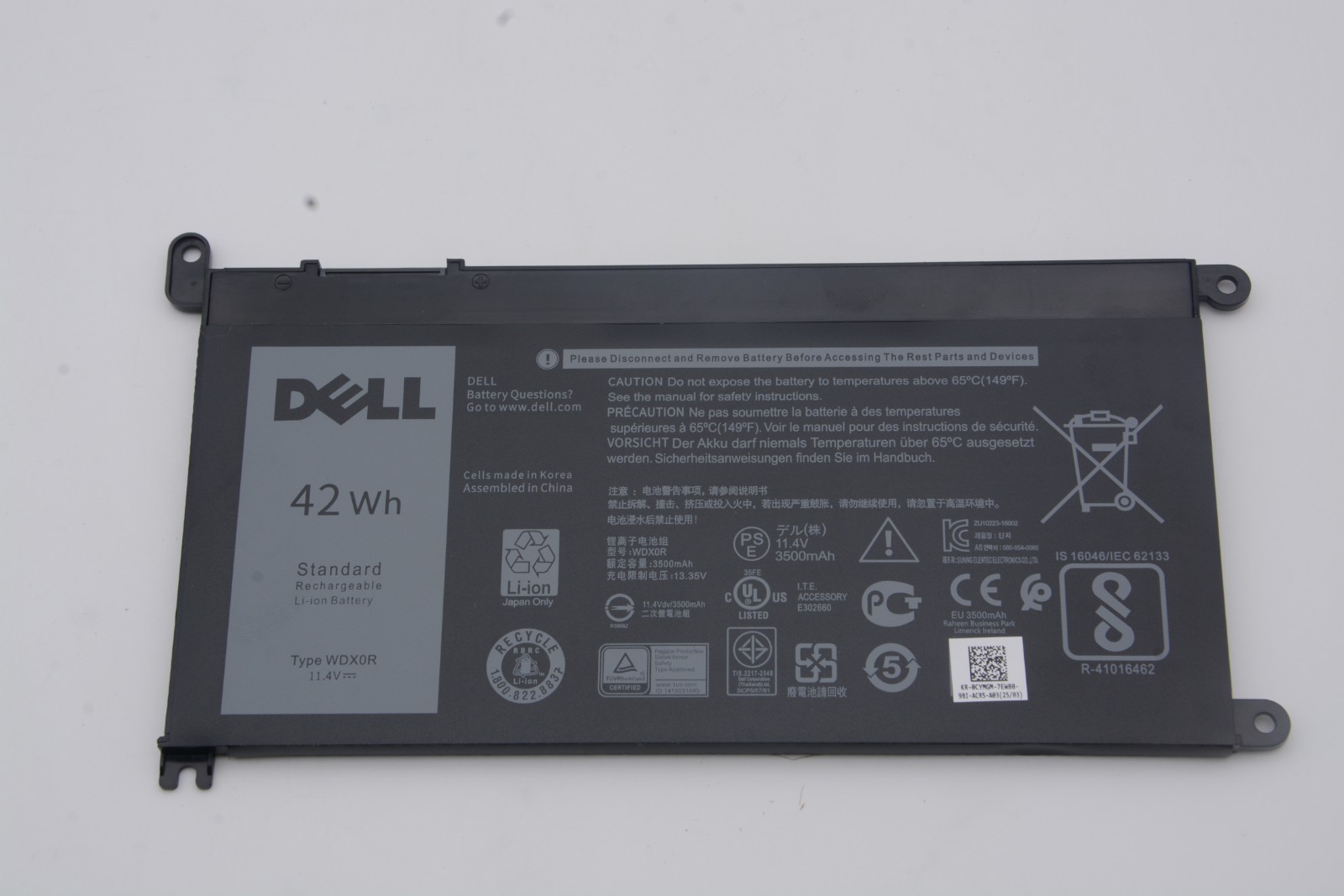 Genuine 42Wh WDXOR WDX0R Battery For Dell Inspiron 5765 5770 5580 5579 5575 5570