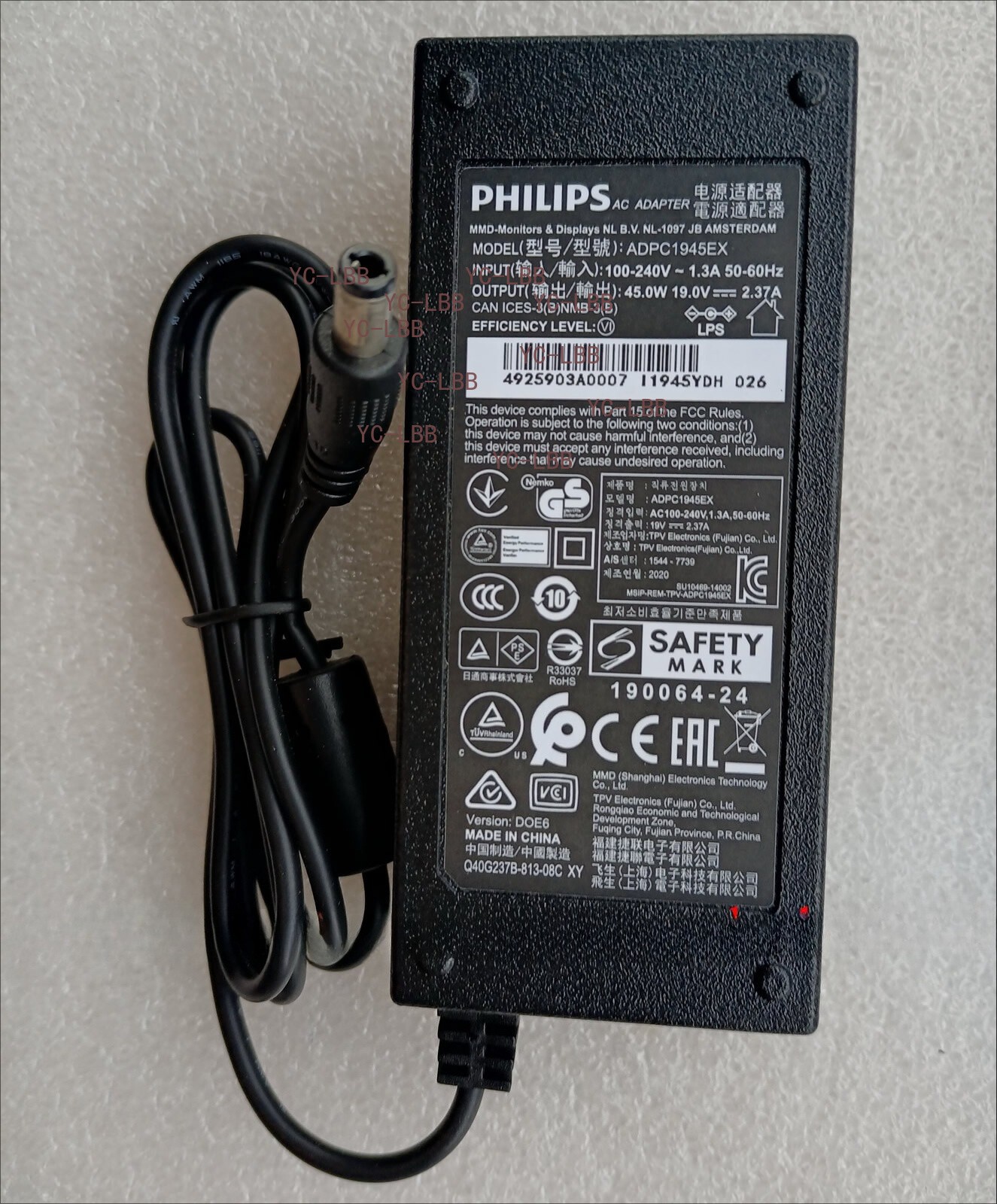 New Original OEM 45W AC Adapter for Philips E Line 245E1S ADPC1945EX IPS Monitor