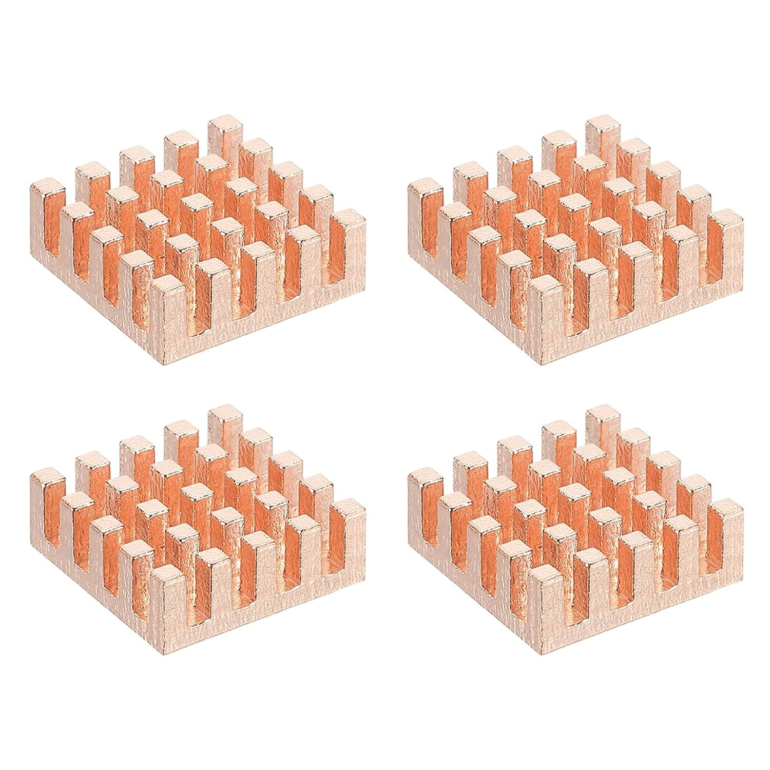 4 Pcs Copper Heatsink 14X14X5Mm, Heat Sink Cooler Radiator for Raspberry Pi