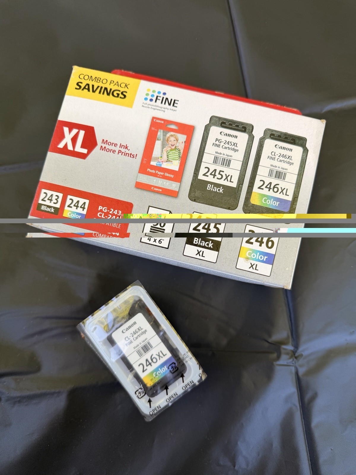 Canon PG-245XL Black & (2)CL-246XLColor Ink Cartridge Set 8278B005 Genuine New