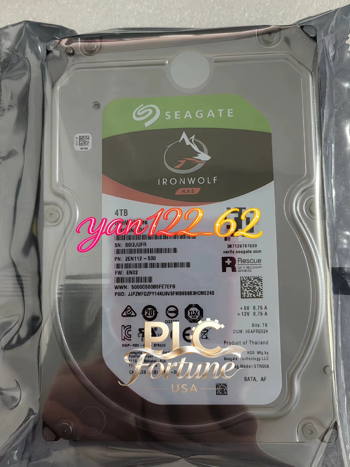 1PCS New Seagate ST4000NE001 IronWolf Pro 4TB 7200RPM 256MB SATA 3.5" NAS HDD