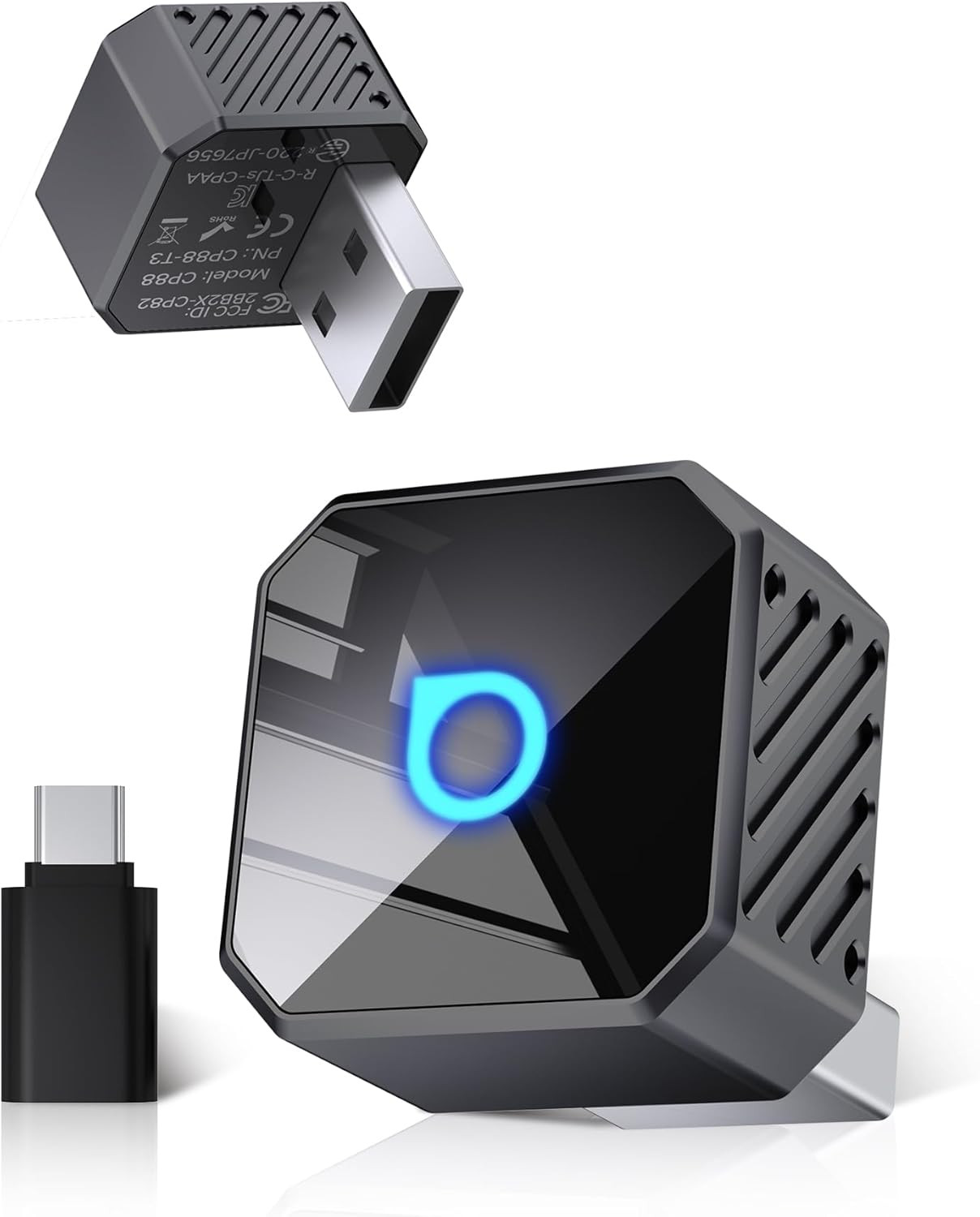 OTTOCAST Mini 3.0 (Pot) 2025 2-In-1 Wireless Carplay/Android Auto Adapter, 5Ghz