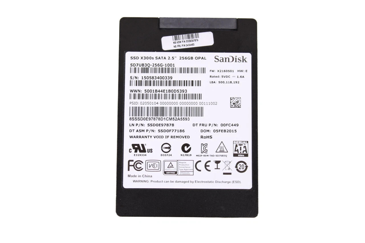 SanDisk 00FC449 256GB 2.5" SATA Server SSD SD7UB3Q-256G-1001