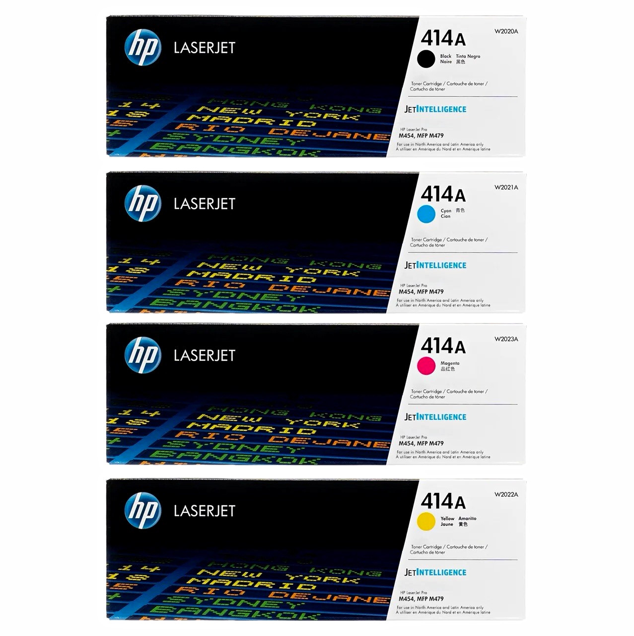 HP 414A W2020A W2021A W2022A W2023A CMYK 4 Pack Toner Cartridge Set