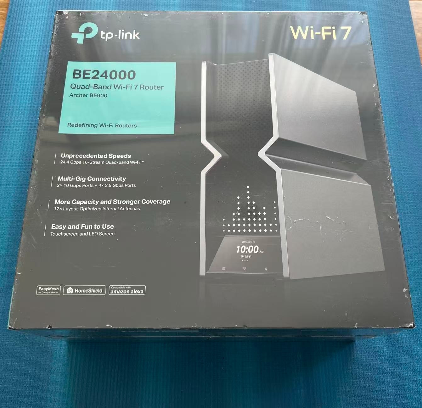 TP-Link Archer BE900 BE24000 Quad-Band Wi-Fi 7 Router 10G Ports Touchscreen NIB