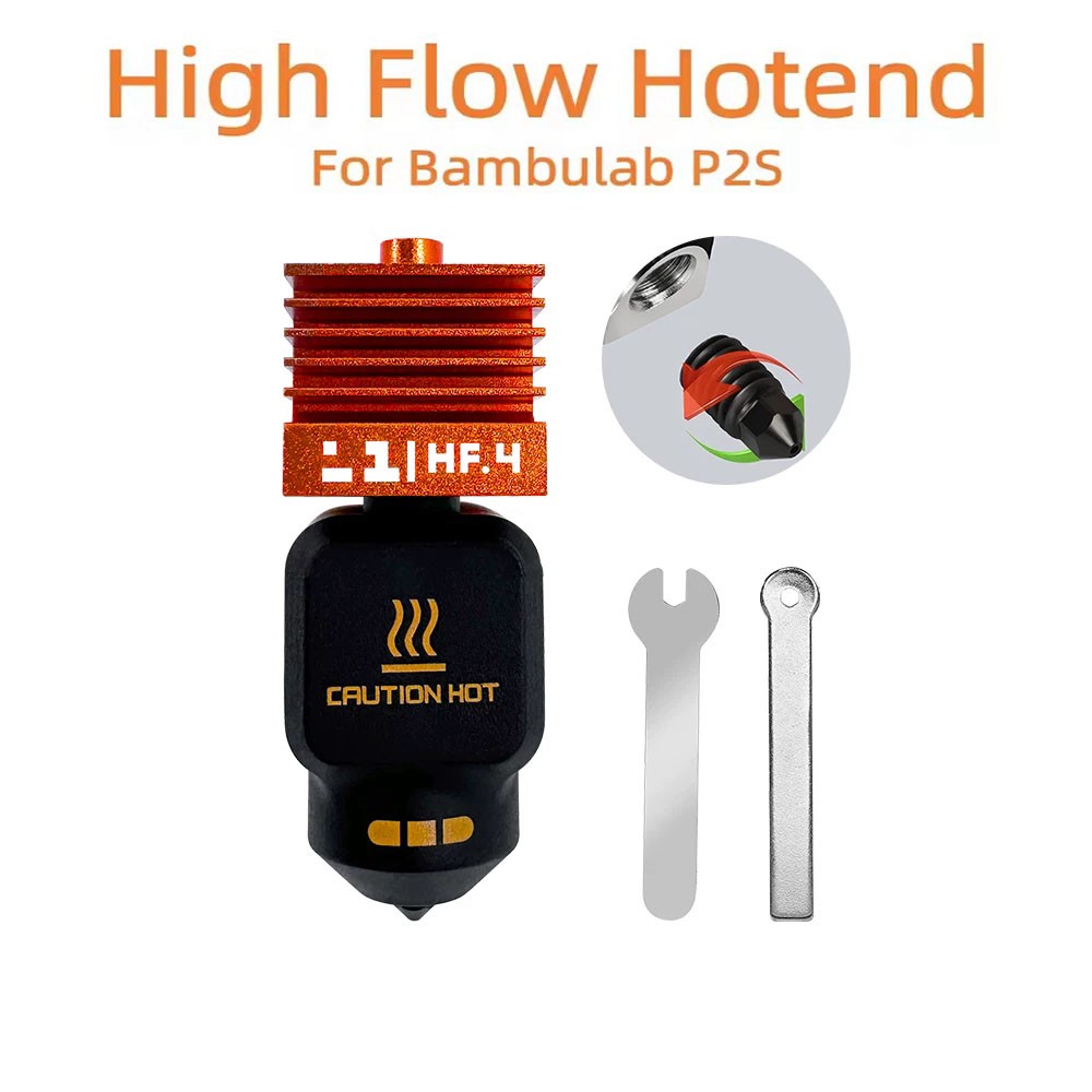 Upgraded High Flow Hotend Hardened Steel Nozzle For BambuLab P2S 3D Printer Part