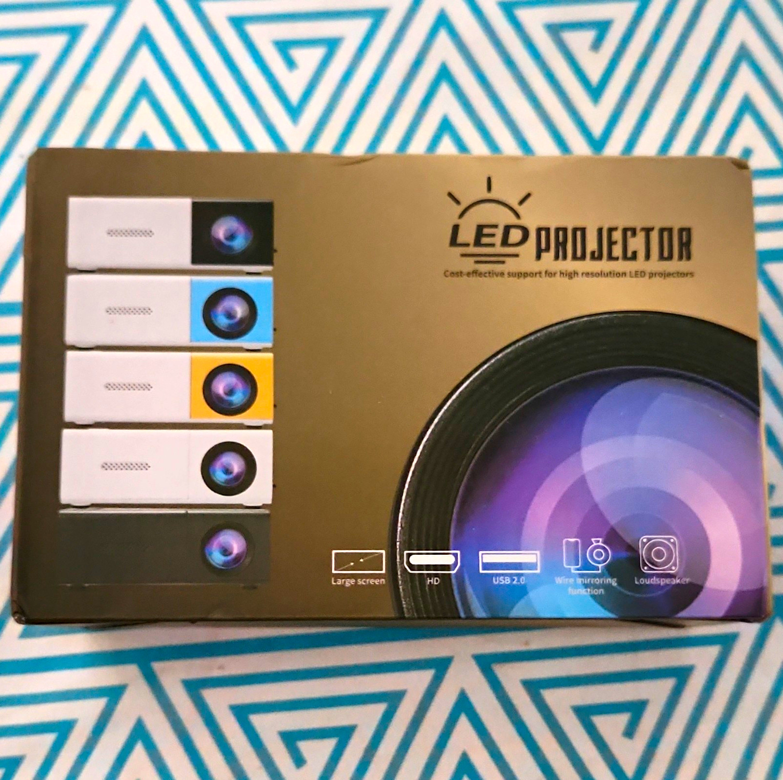 LED Projector TFT LCD 320x240 1000 Lumens HDMI USB 2.0 Built-In Speaker