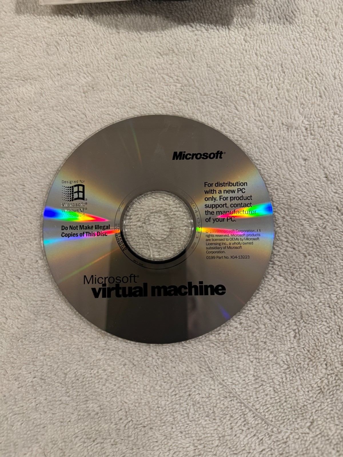 Microsoft Virtual Machine - 1999 CD ONLY - SERIAL # NOT INCLUDED
