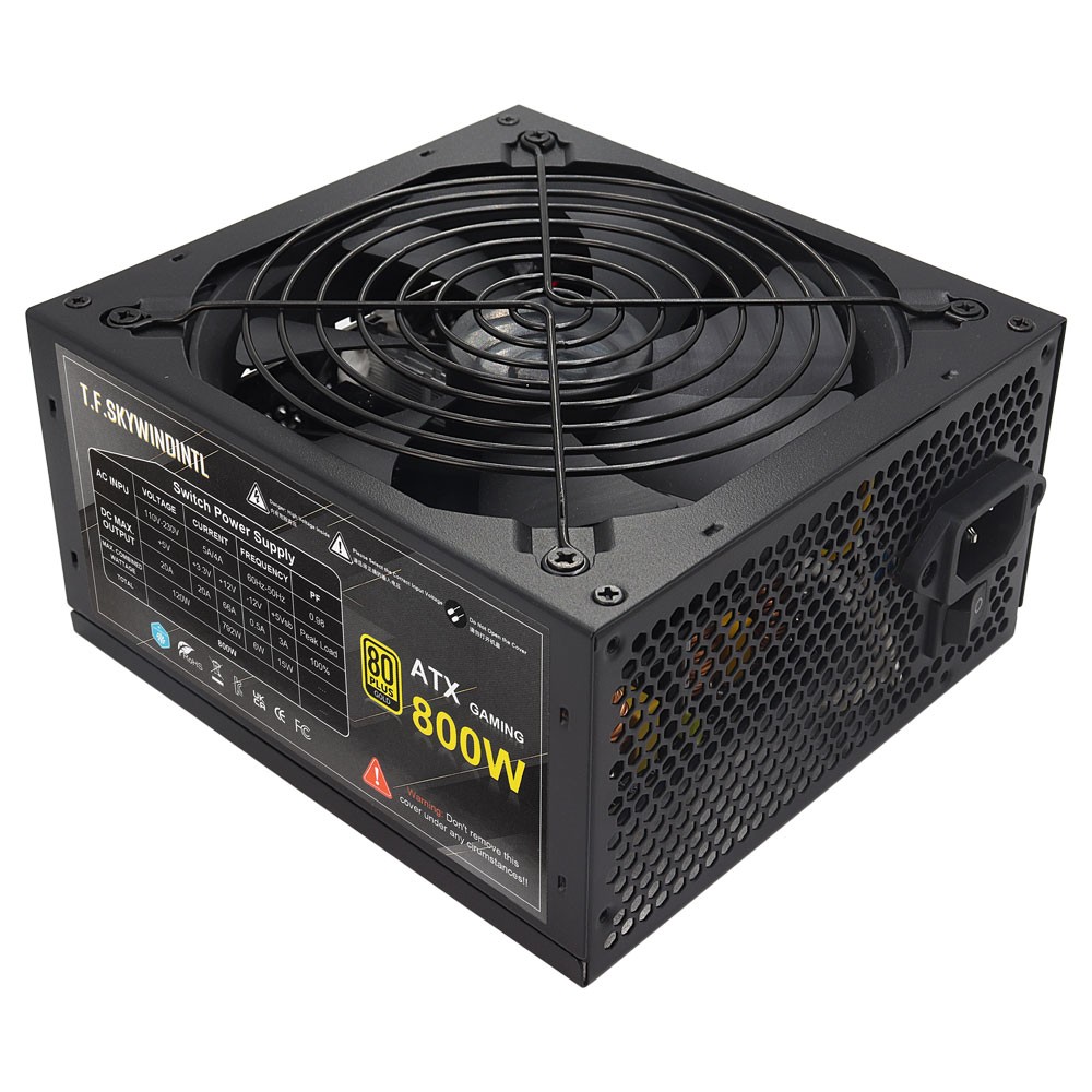 800W Modular PSU 80 Plus Glod ATX Gaming Power Supply, 130mm Fan Low Noise