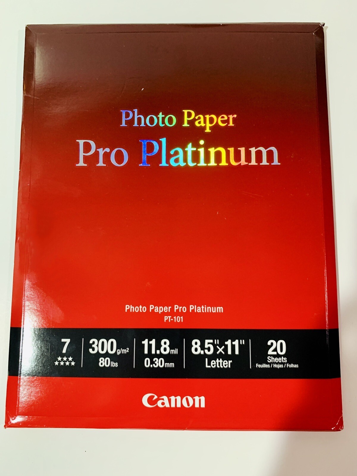 Canon PT-101 8.5-Inch x 11-Inch Photo Paper Pro Platinum (Open Box 19 Sheets)