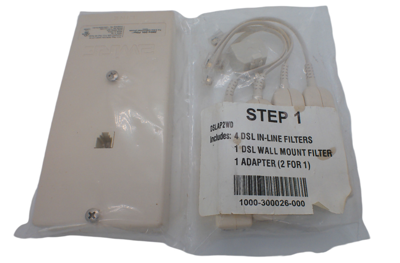 DSL Filter Adapter Kit 4 IN Line Filters Filter 1 Adapter Kit DSLAP2WD - NEW