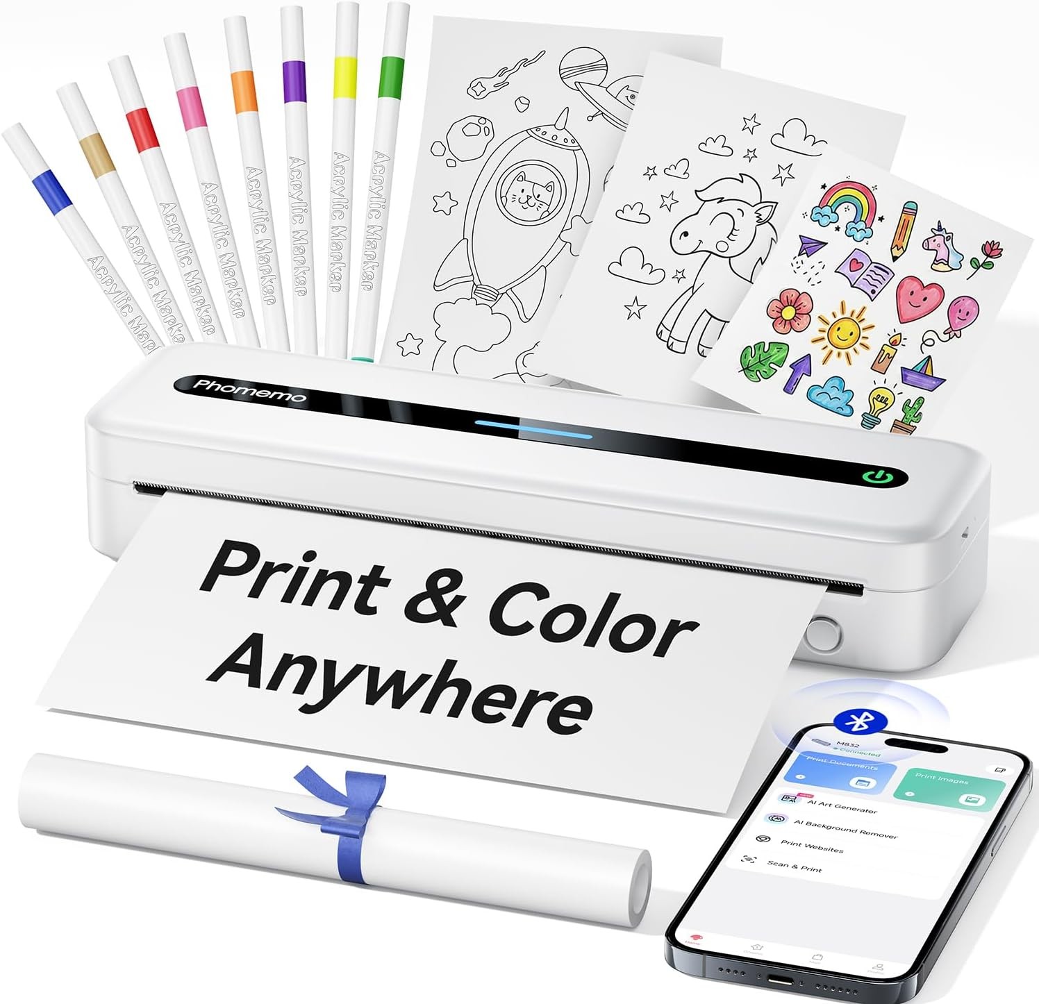 Phomemo M832 A281 A285 Portable Wireless A4 Bluetooth Thermal Printer for Travel