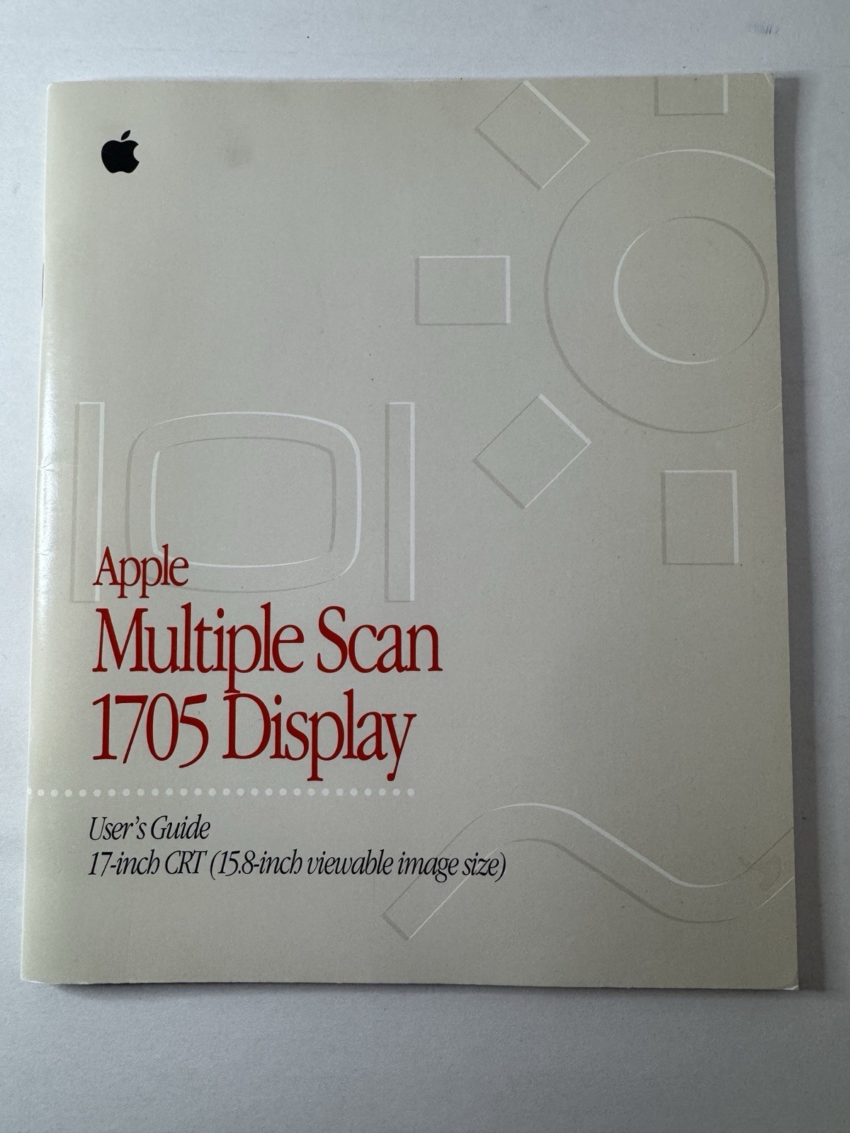 Vintage Apple Multiple Scan 1705 Display User Manual