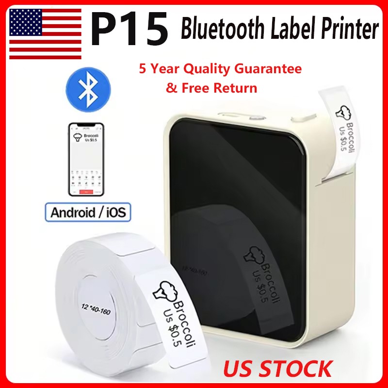 Pristar Label Maker Machine P15 Bluetooth Label Maker with Tape USB Rechargeable