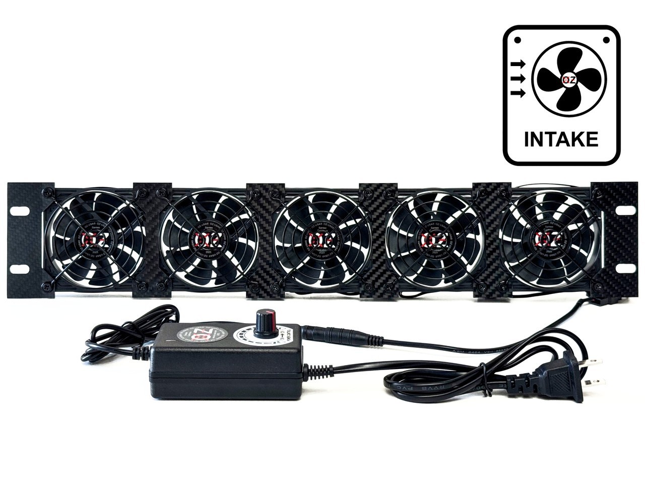 2U Rackmount Cooling Intake Fan Panel Quiet High-Airflow 19" Server AV Cabinet