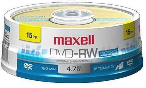 Maxell 635117 Rewritable Recording Format 4.7Gb DVD-RW Disc Playback on DVD