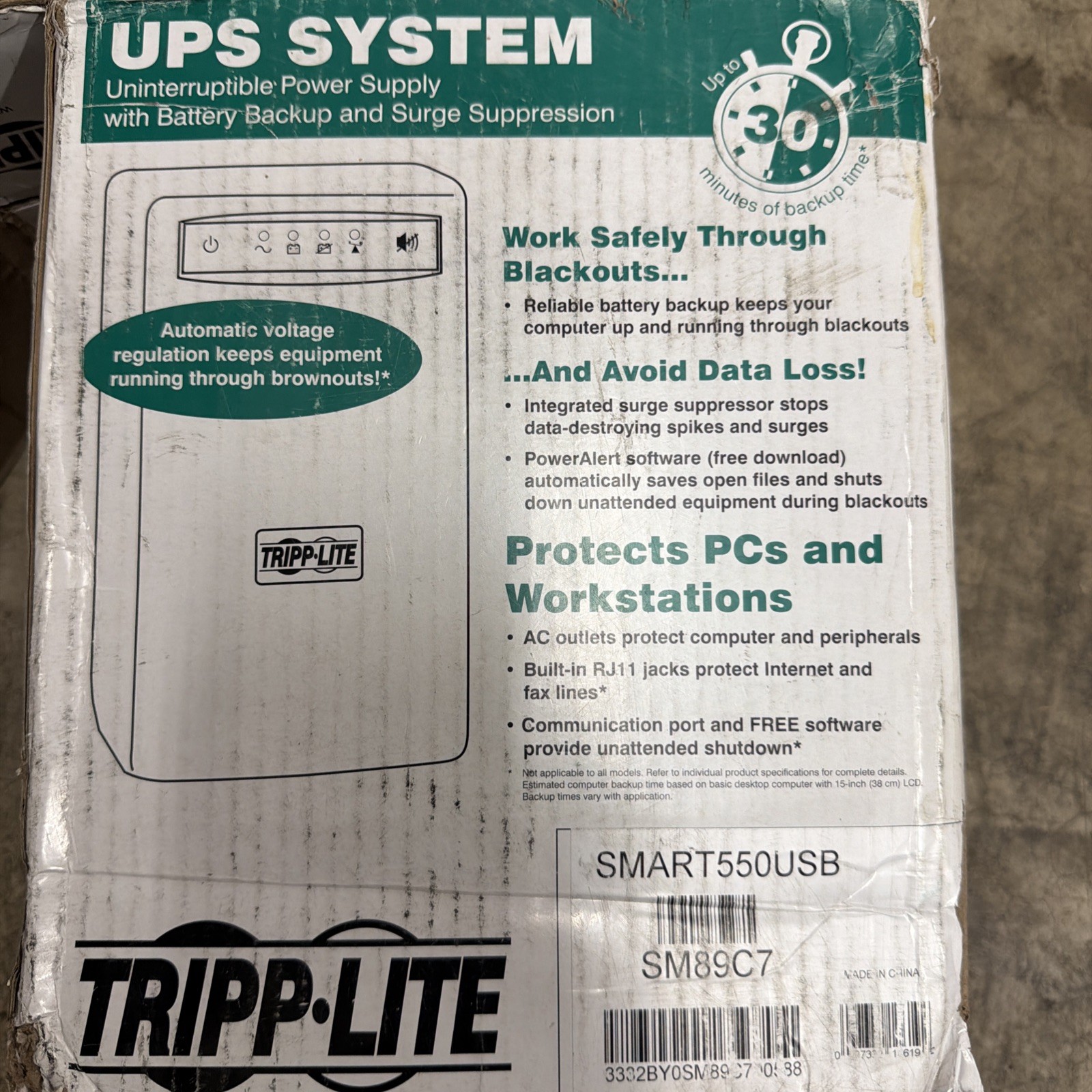 Tripp Lite SMART550USB SMART550USB SmartPro UPS System, 6 Outlets, 550 VA, 480 J