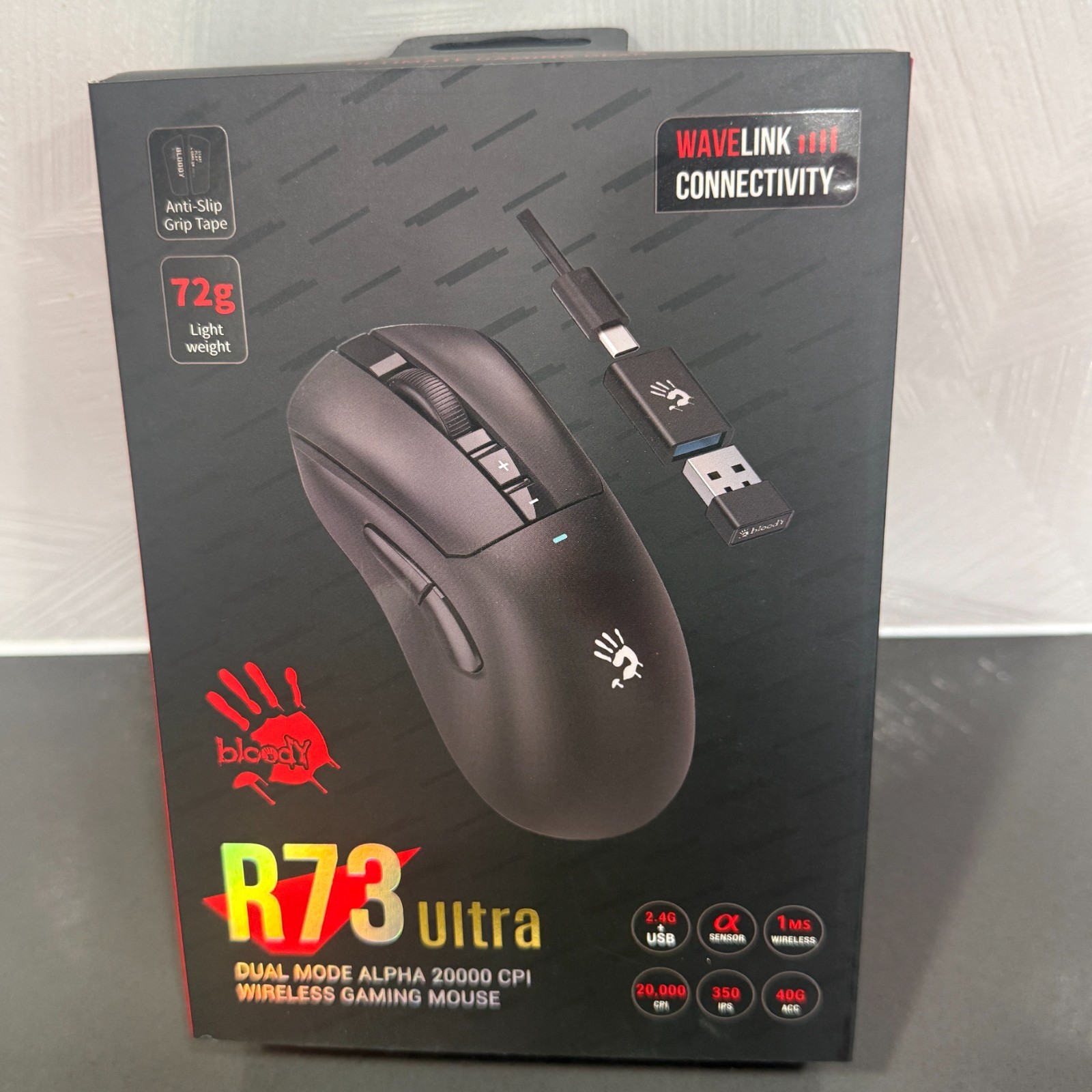 Bloody R73 Ultra Dual Mode Wireless Gaming Mouse 20000 CPI 1 ms Low Latency 72g