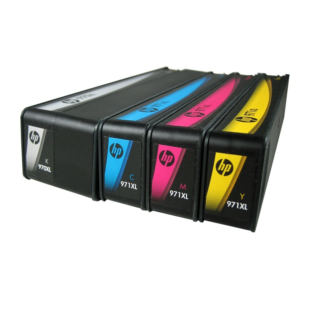 4pk Genuine HP 970XL Black & 971XL Color X476dn X576dn X451dn X551dw