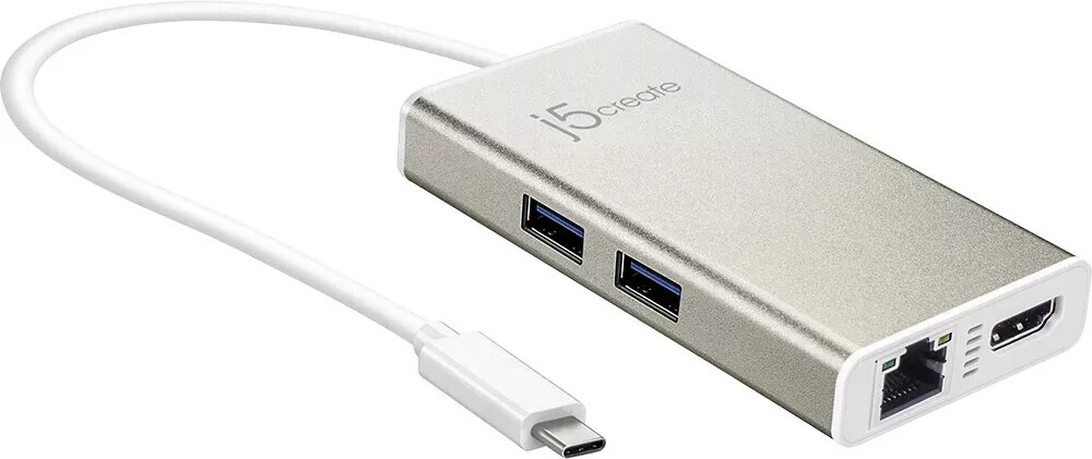 j5create USB C Hub Adapter Cable 4-in-1 USB Type C to USB 3.0 JCH343US