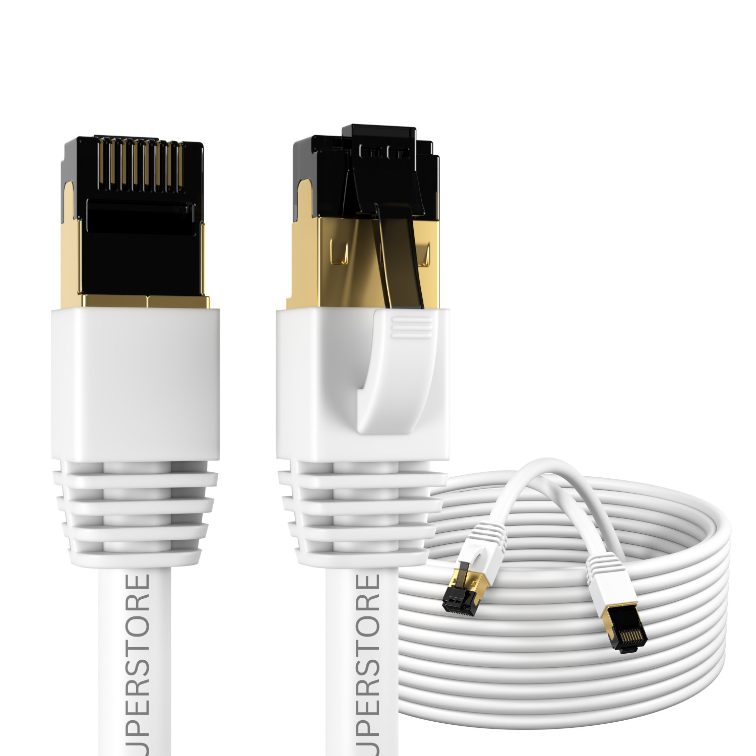 Cat8 Ethernet LAN Cable S/FTP Shielded RJ45 Gold Plated Copper (0.5ft-75ft) Lot