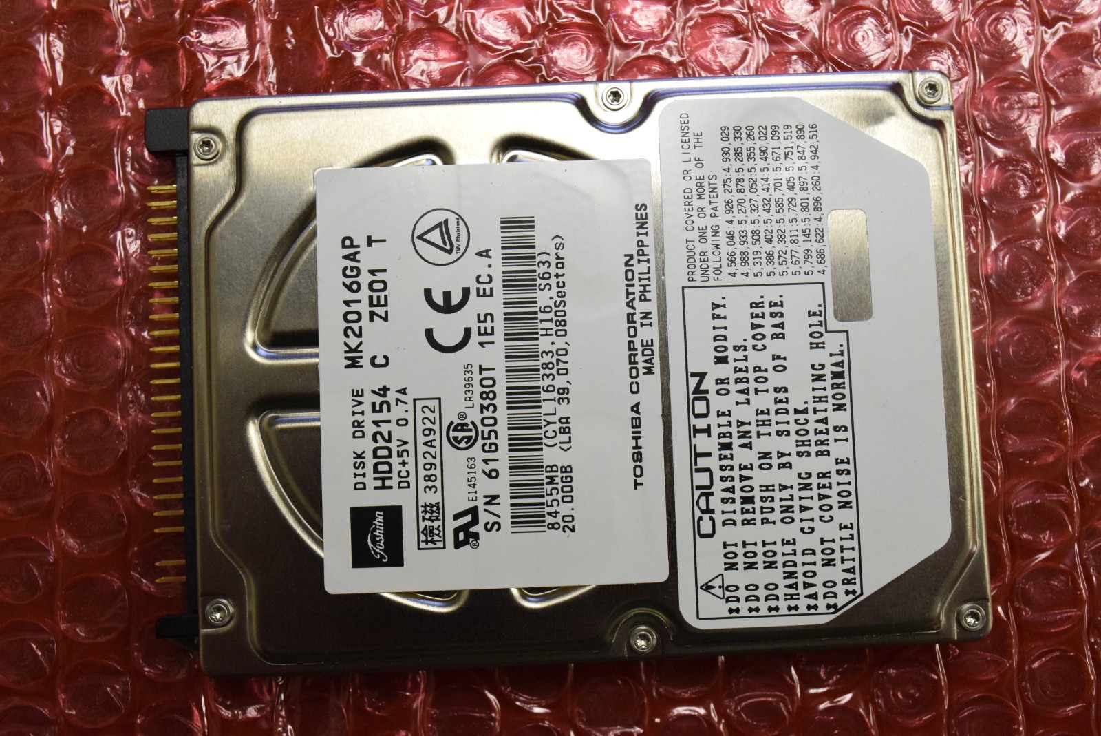 Toshiba MK2016GAP HDD2154 20GB IDE PATA ATA 2.5" Notebook Hard Drive TESTED