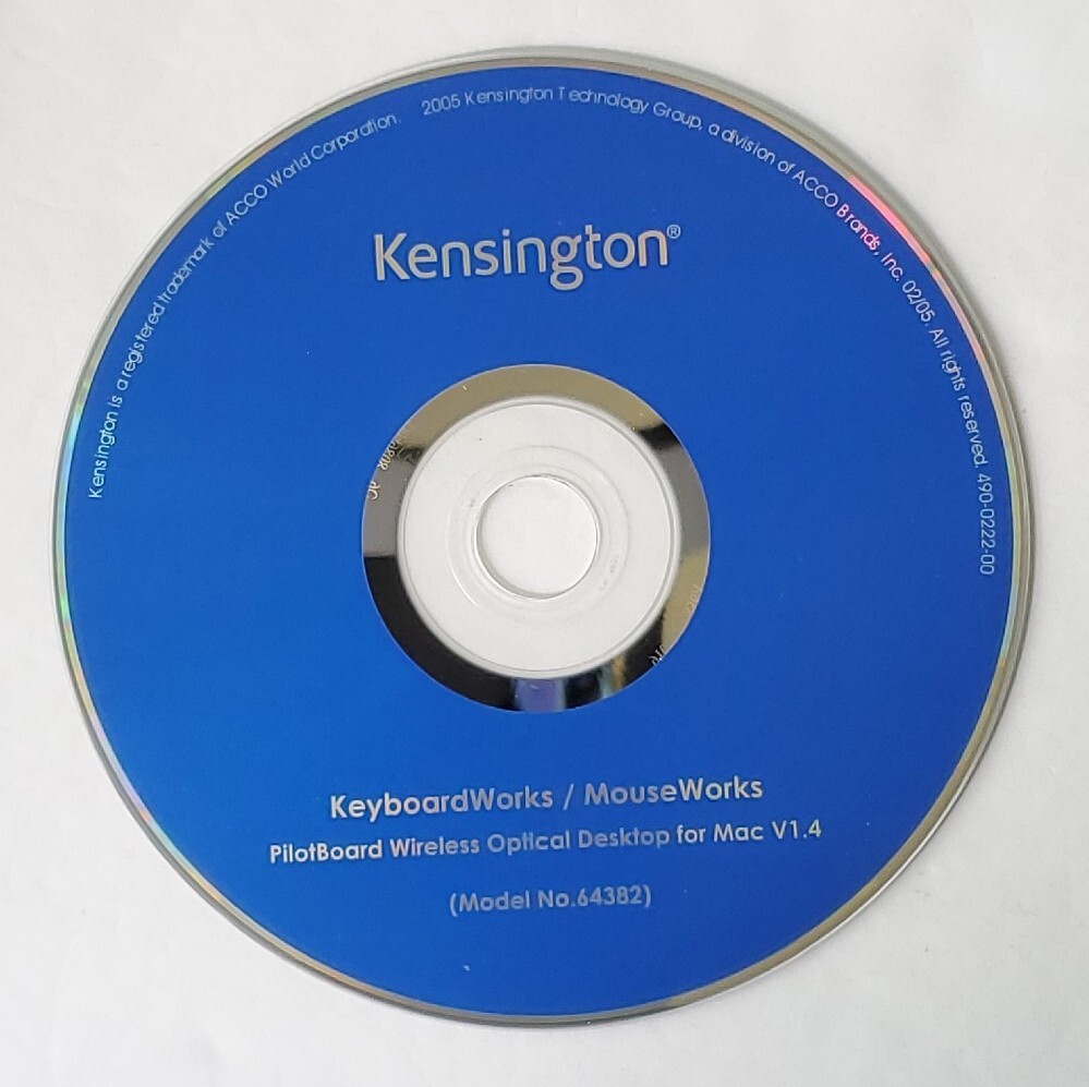 Kensington Keyboard / MouseWorks PilotBoard For Mac OS X For Windows Model 64382