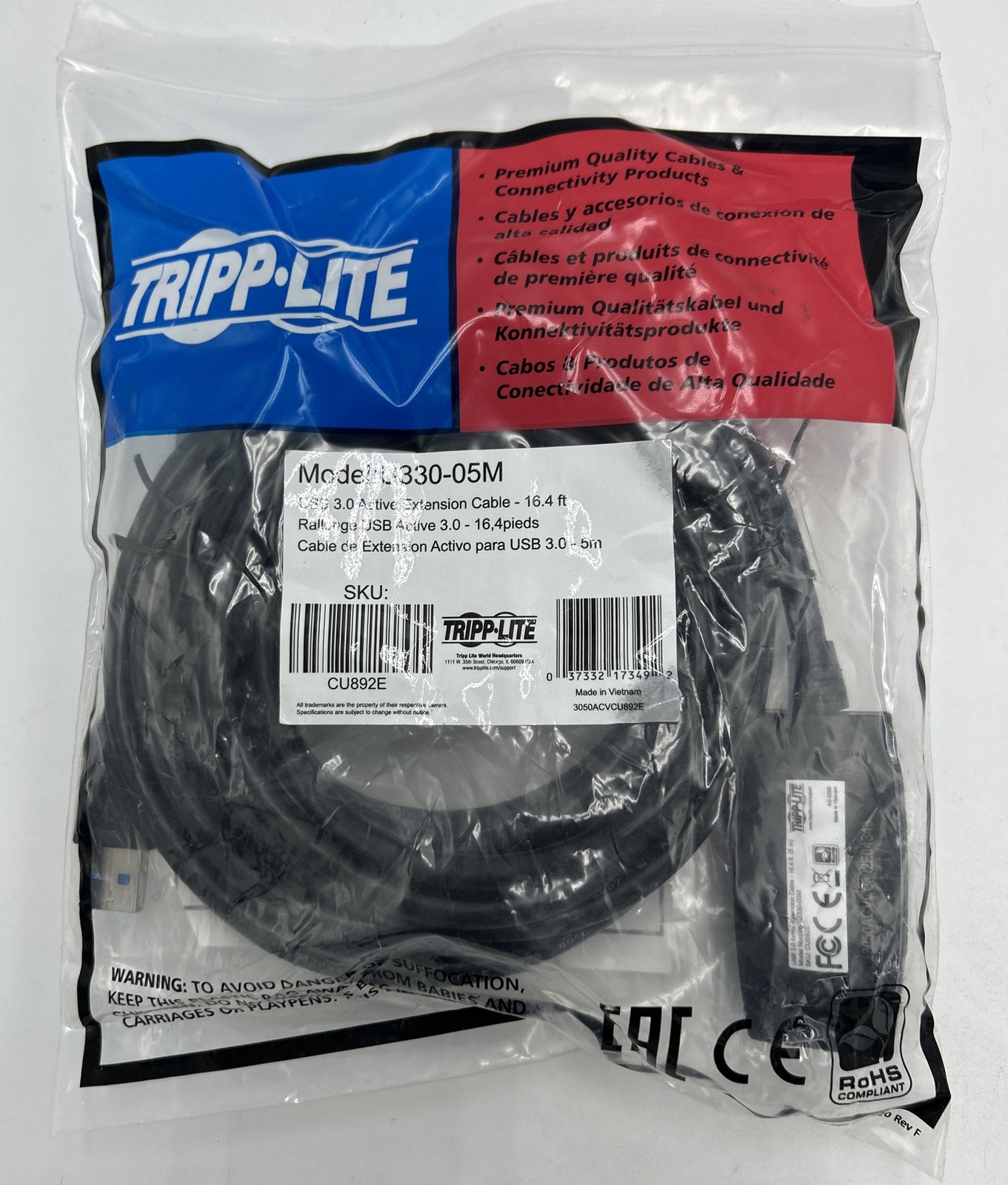 Tripp Lite U330-05M 16.4ft USB 3.0 Active Extension Cable *NEW*