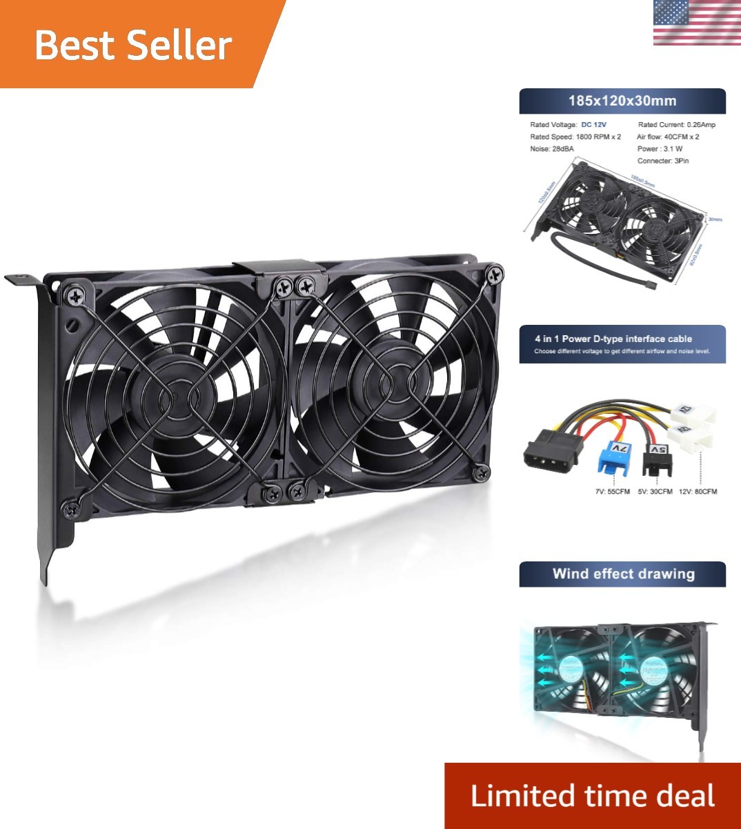 High-Performance 90mm Graphics Card Cooling System - Low Noise & Easy Install