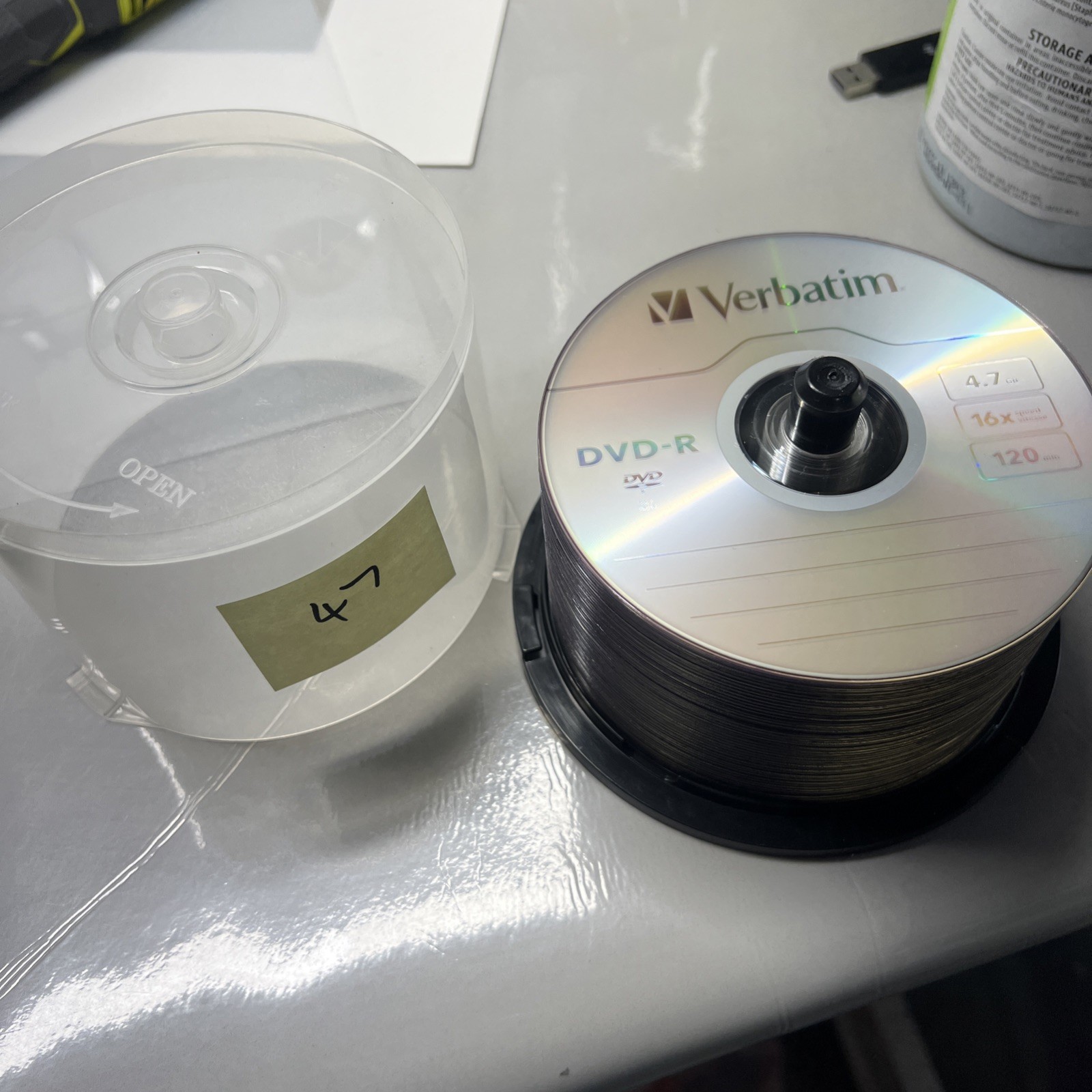 Verbatim 16X 4.7GB Logo Top Blank DVD-R Recordable Disc Media - 47 Discs