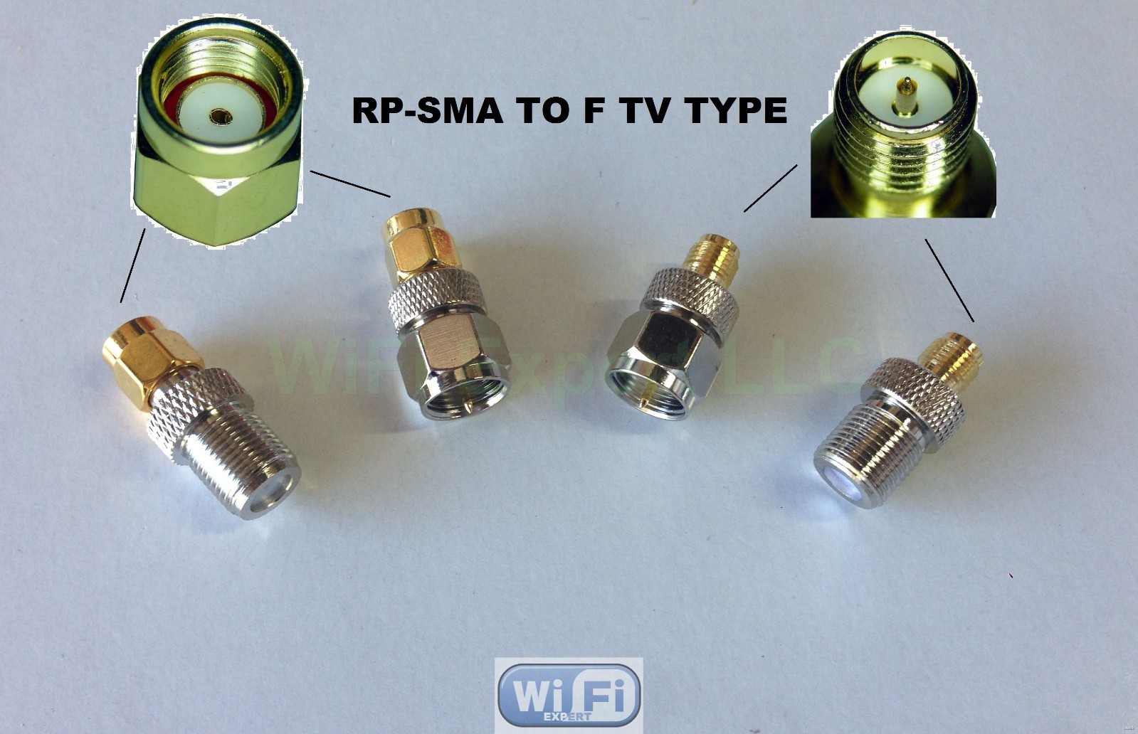 4pc/set RF coaxial adapter connector Kit F TV Male Female to RP-SMA Male Female