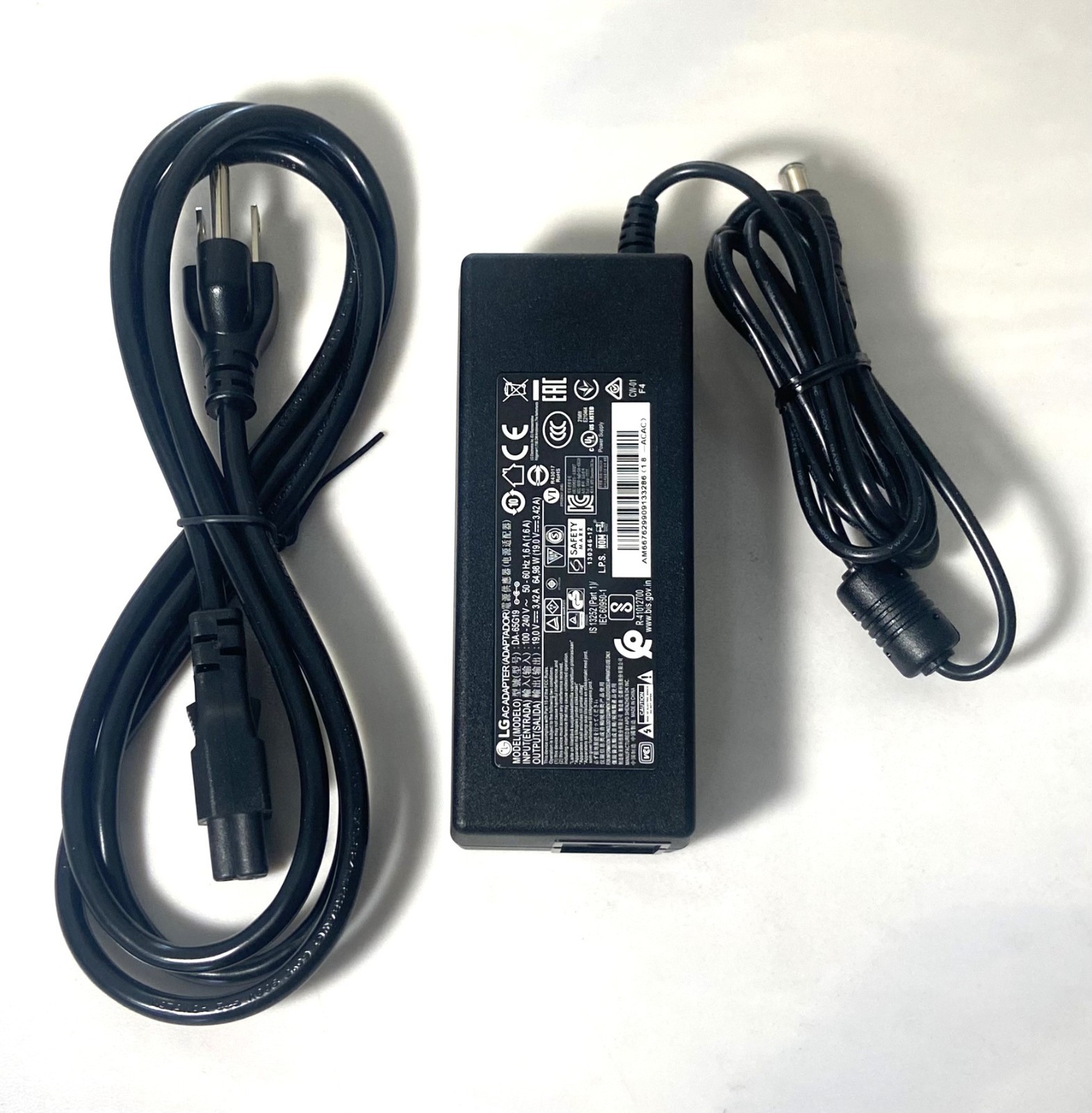 New Original LG EAY62990913 AC Adapter 65W Cord for LG  Monitor TV PC Projector