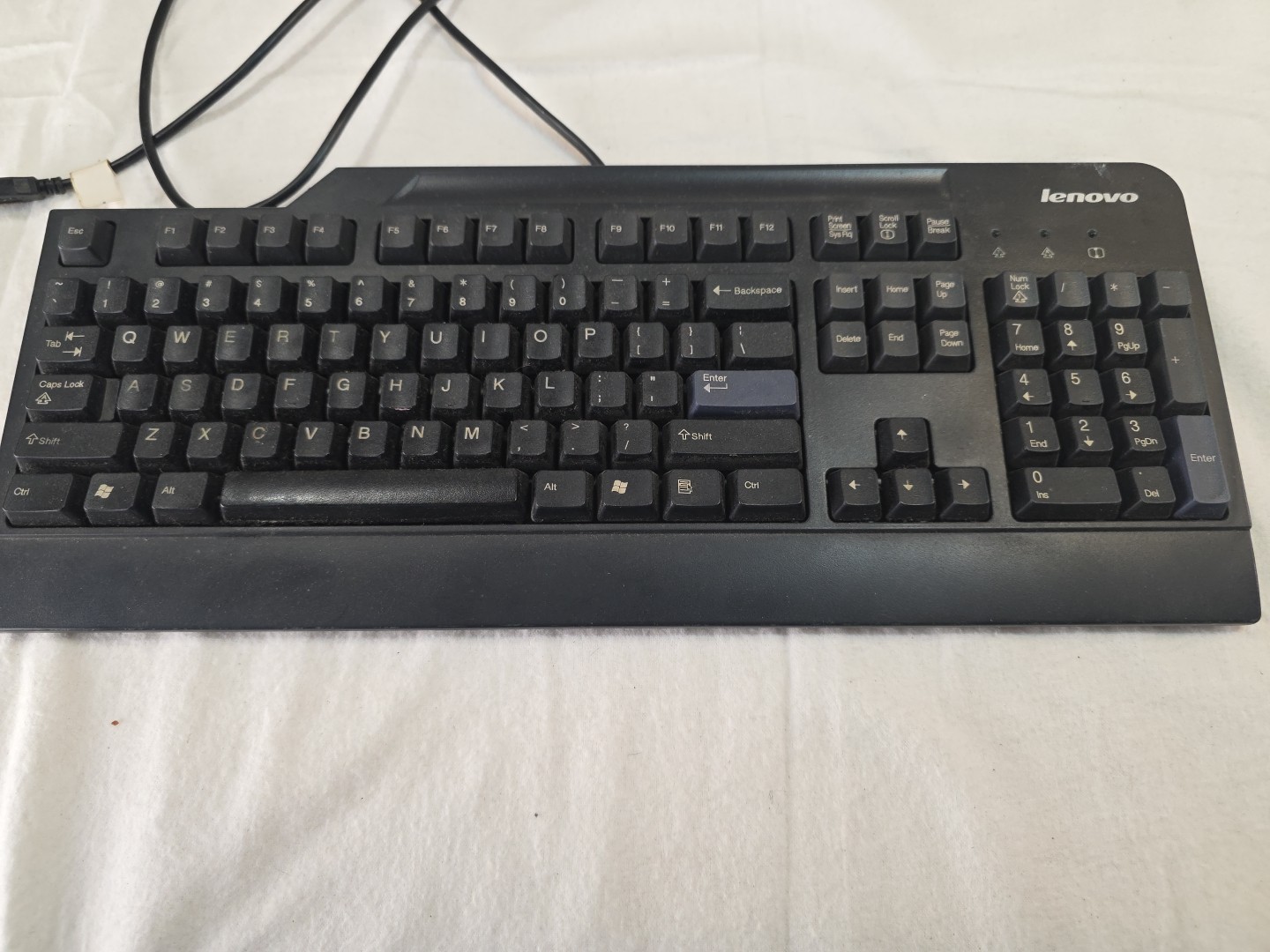 Lenovo SK-8825 (L) USB Wired Keyboard Black Full Size Tested & Working