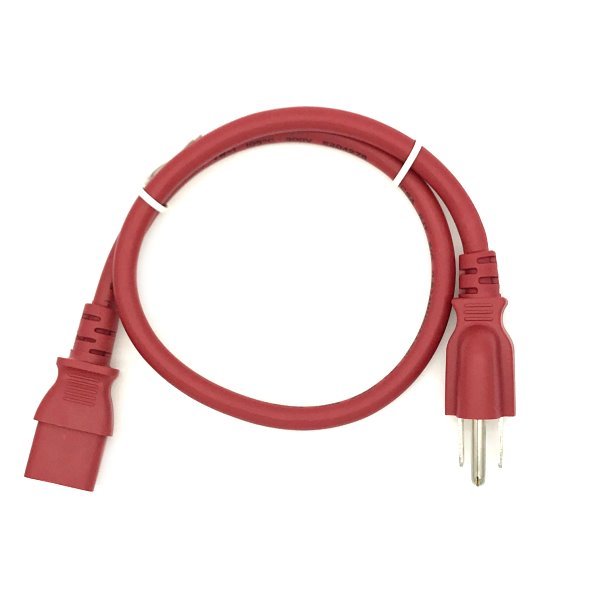 Red 2FT POWER SUPPLY CORD CABLE FOR MICROSOFT XBOX ONE 1 BRICK CHARGER ADAPTER
