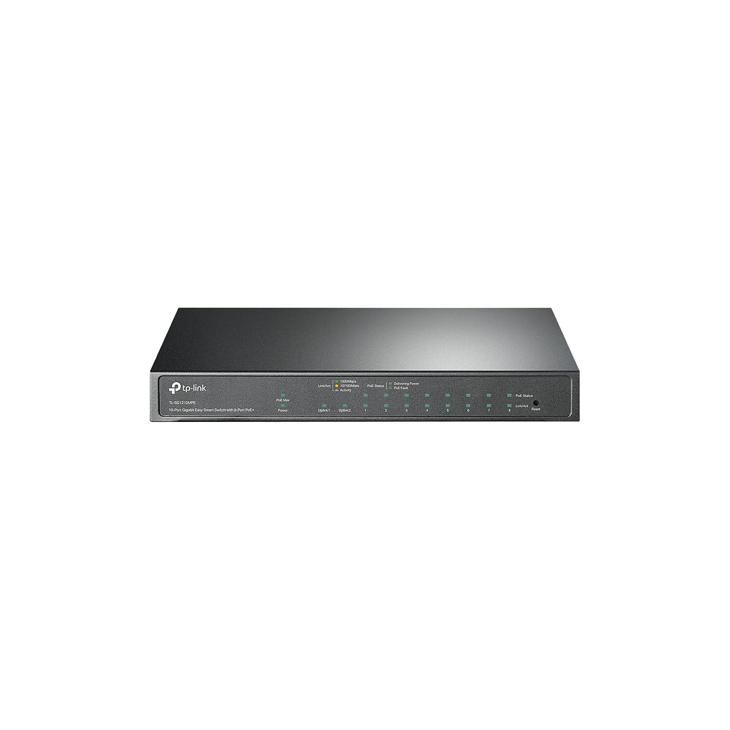 10 Port Gigabit Switch 8 PoE Ports 123W Power Budget Easy Setup