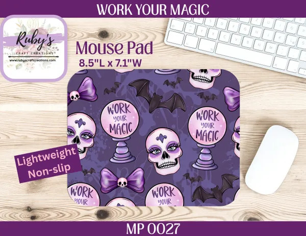 Work your Magic Mouse Pad Pastel Goth Witchy Cute Halloween Desk Decor Gothic